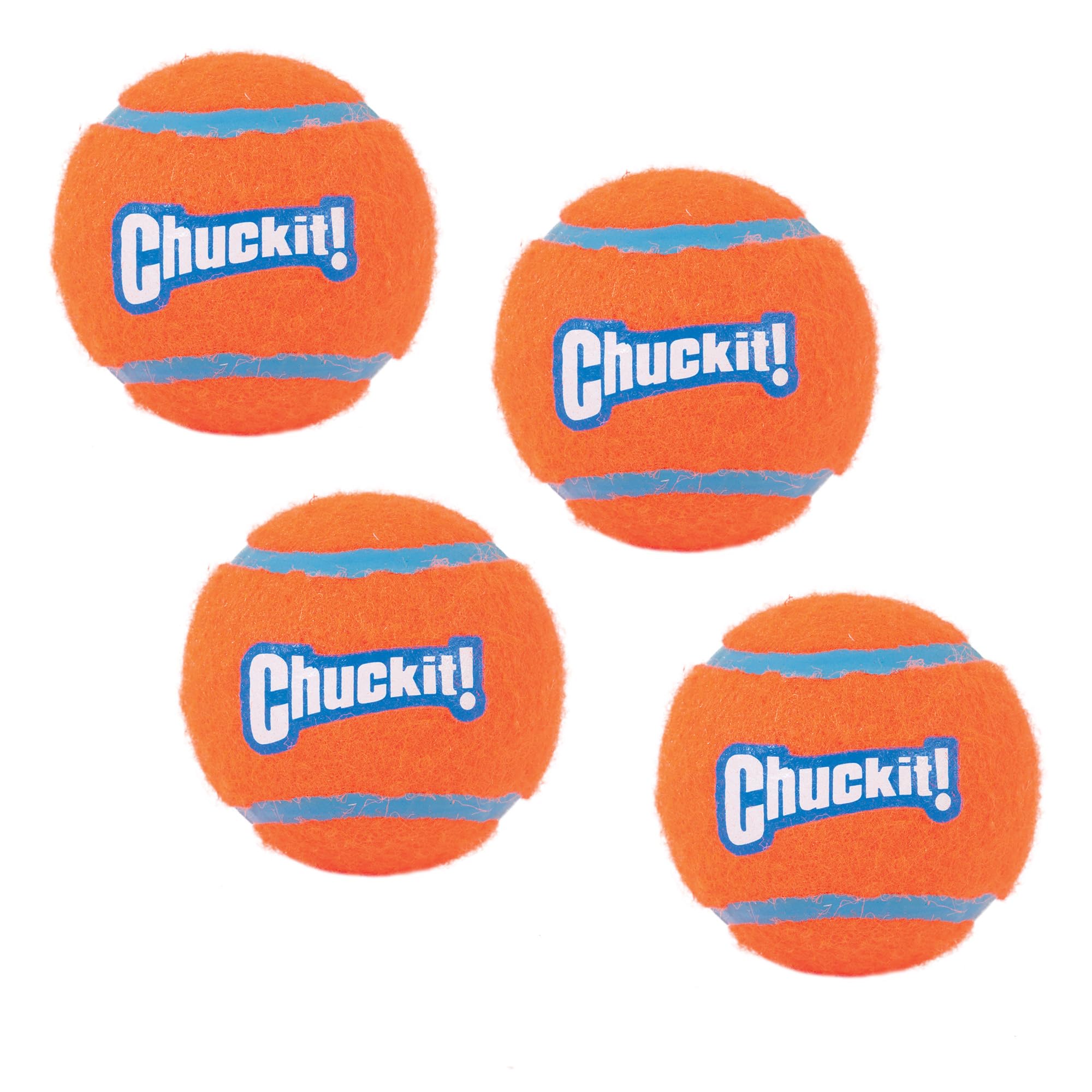 Chuckit! Tennis Ball Fetch Toy - Lightweight & Floatable | Medium Dogs | 4 Pack Orange