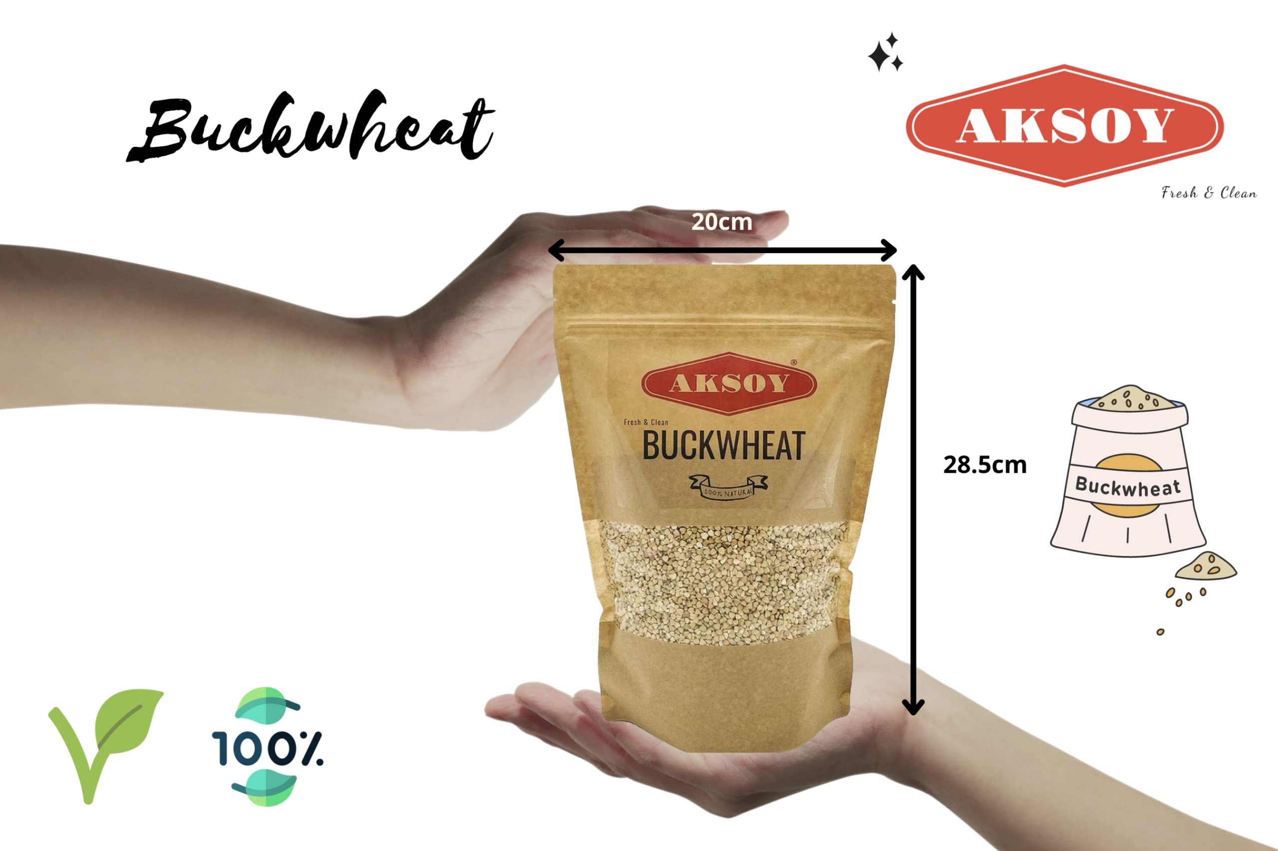 AKSOY Buckwheat 1.25KG Hulled Buckwheat Groats – Raw, Vegan, Non-GMO Whole Grain 9
