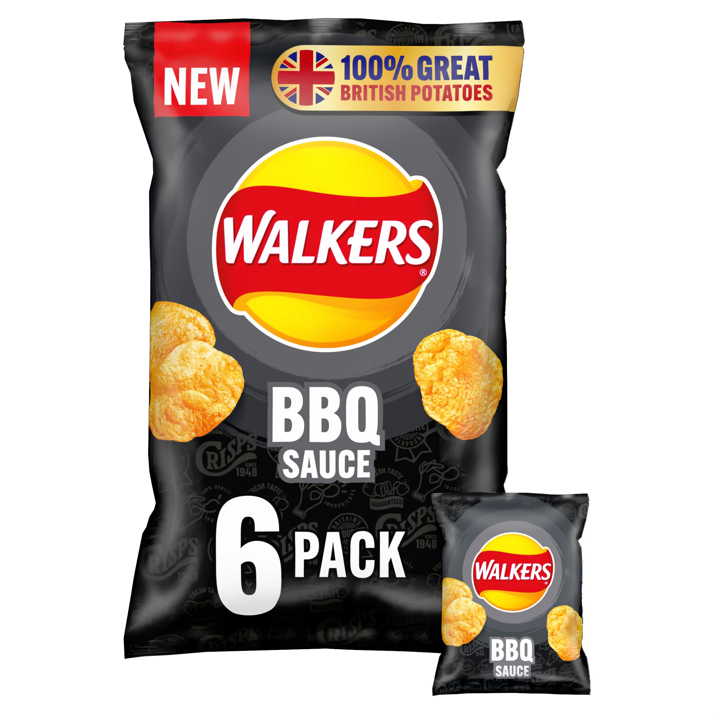 Walkers BBQ Sauce Flavour Crisps Multipack 6x25g