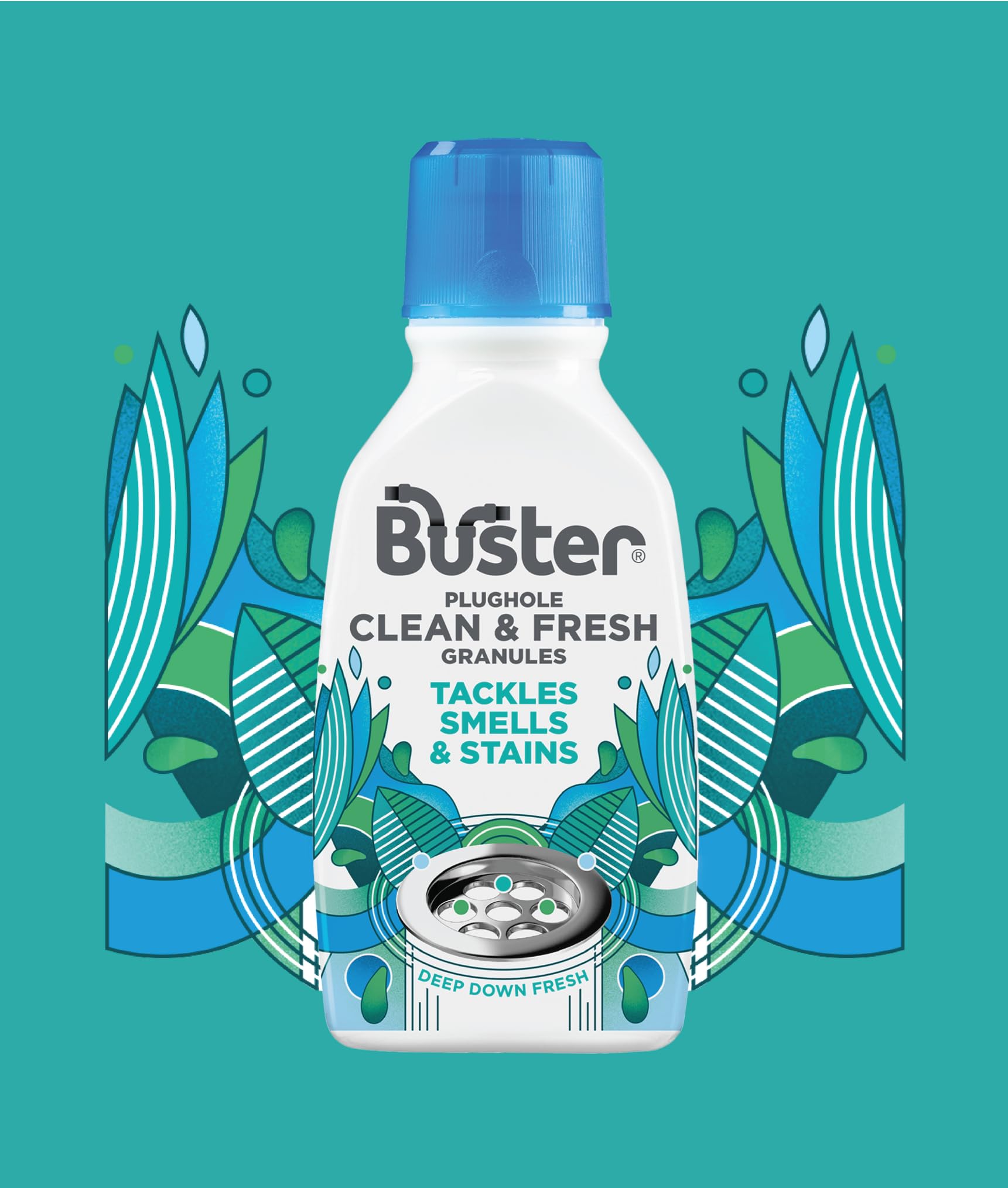 Buster Clean & Fresh Granules, 2 Pack - Deep Clean Drain, Sink, Dishwasher & Washing Machine Cleaner with Eucalyptus Freshness