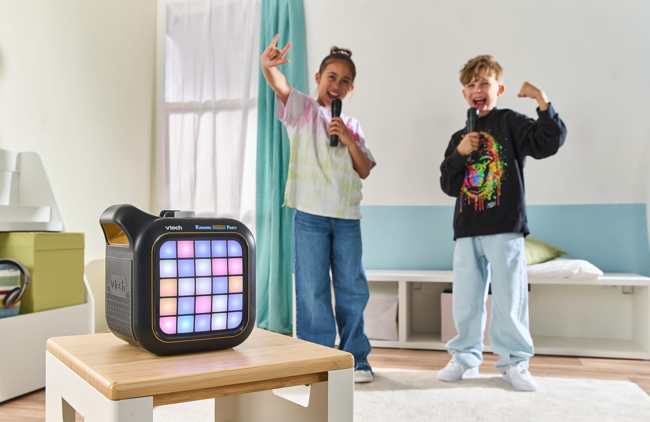 VTech Karaoke Light Party - Portable Bluetooth Karaoke Machine with 2 Wireless Microphones 4