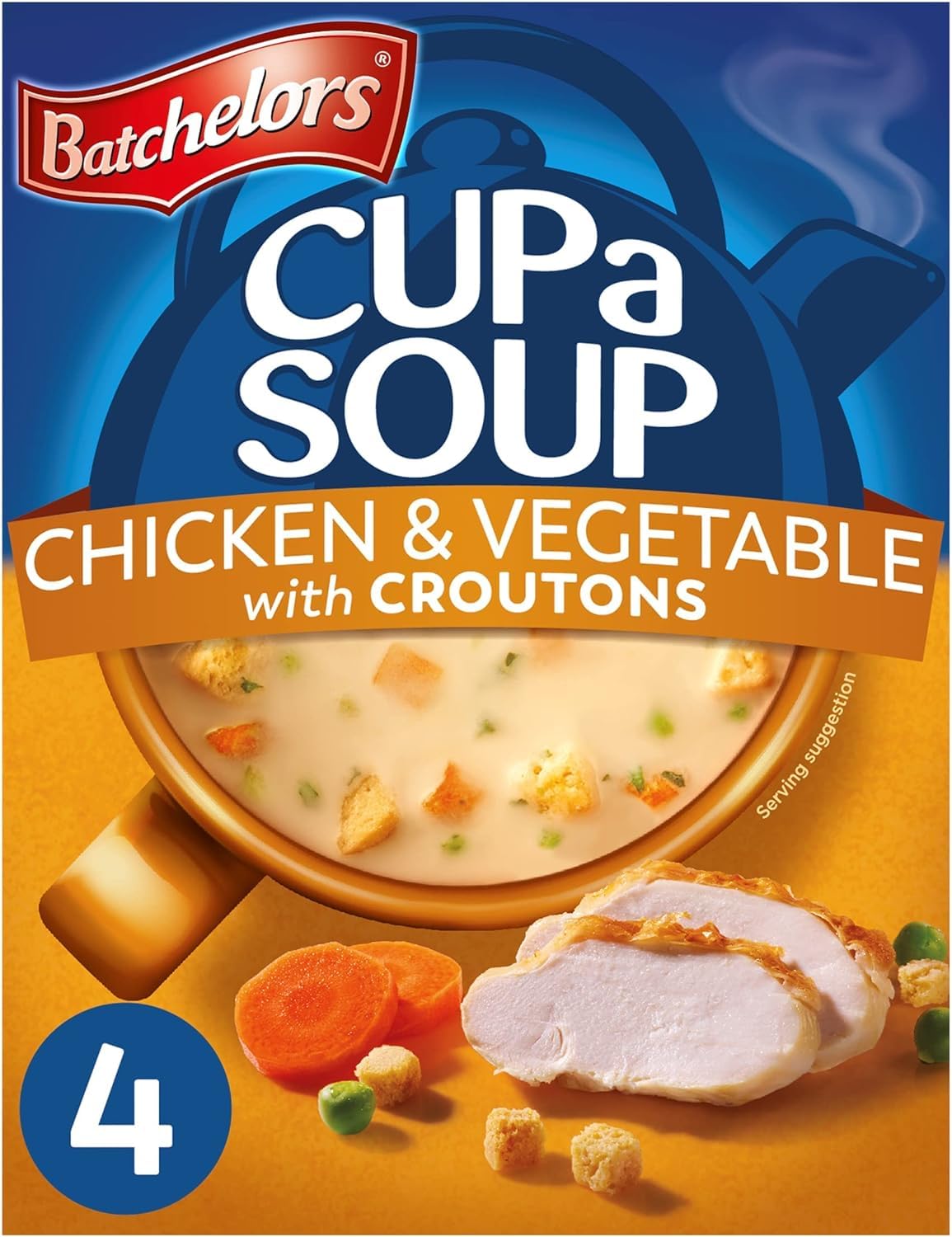 Batchelors Cup a Soup Chicken & Vegetable with Croutons Instant Soup Mix, 4 Sachets, 110g