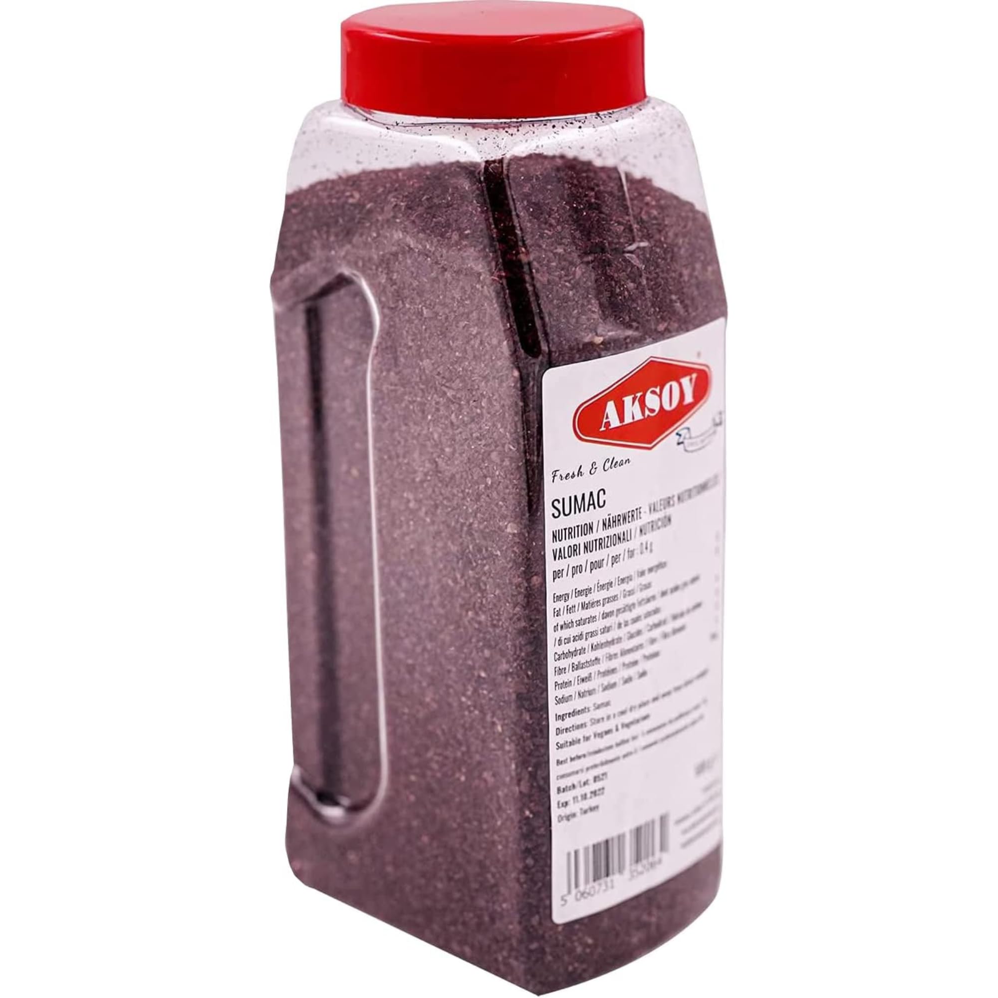 Aksoy Premium gemahlener Sumach, 500 g Glas – 100 % natürliches, frisches und würziges Gewürz für die nahöstliche Küche