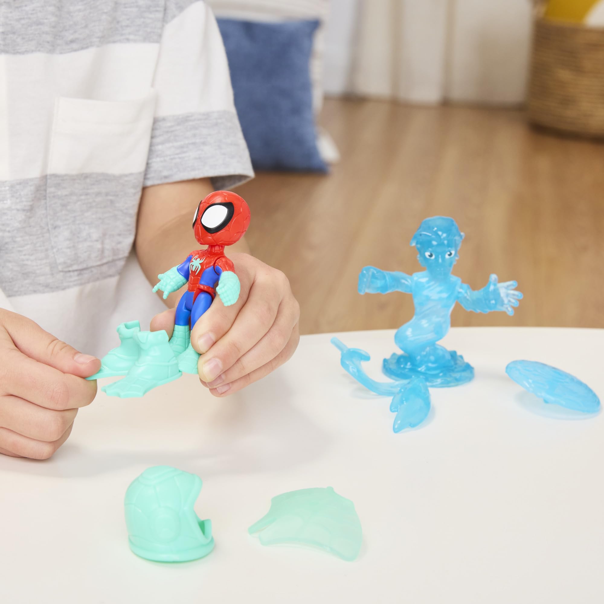 Spidey and His Amazing Friends Water-Webs Spidey & Hydro-Man Action Figures - 3-Inch Poseable Marvel Toys for Ages 3+ 7