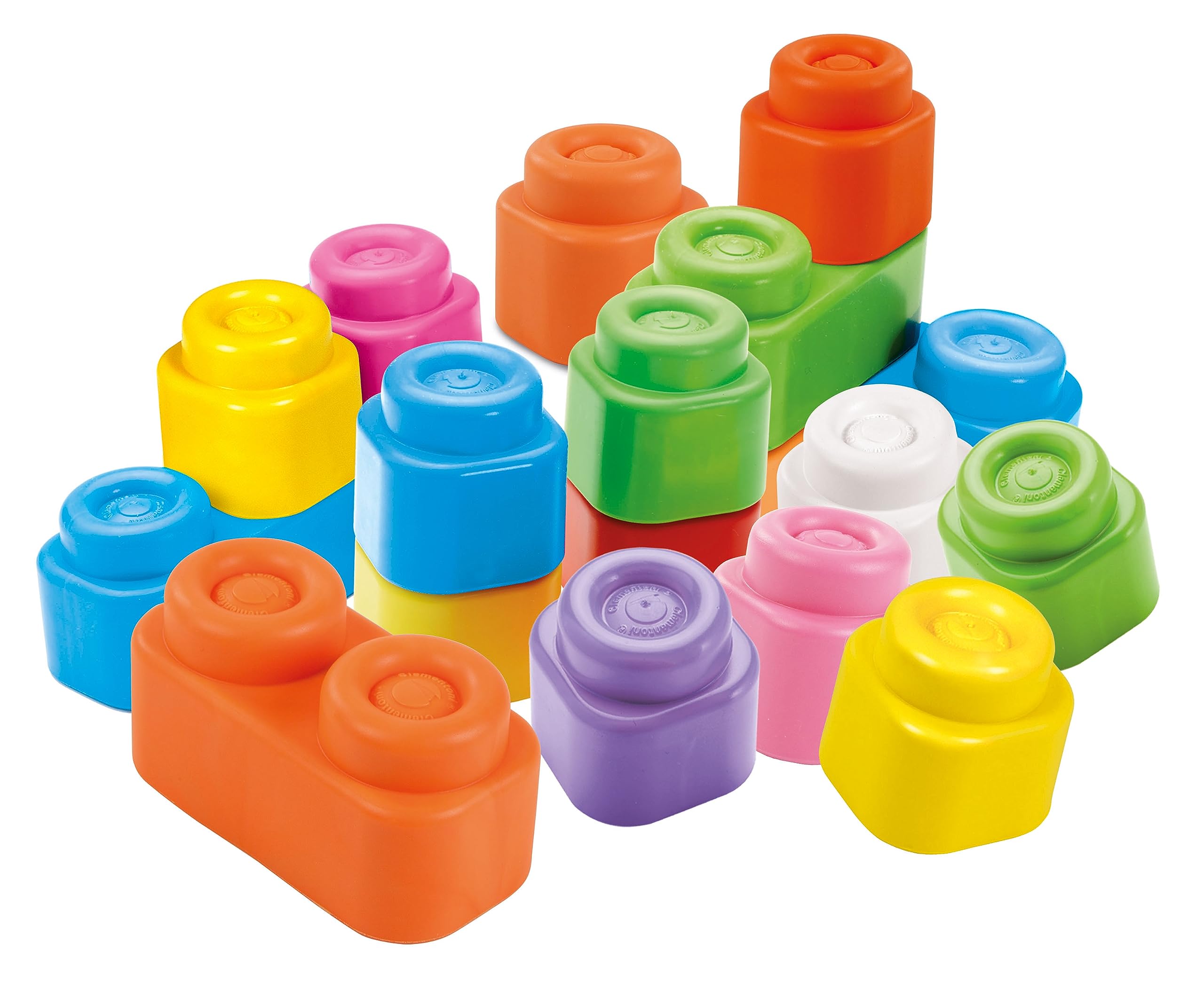 Clementoni Baby Soft Blocks - 20-Piece Ultra-Soft Building Set for Babies 6M+ 6
