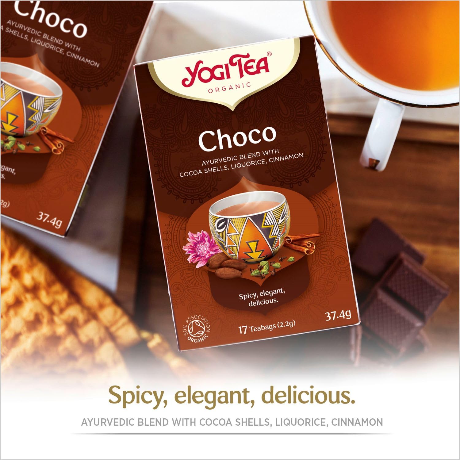 YOGI TEA - Choco Organic Spice and Herbal Tea, Chocolate Taste, Blend of Cocoa, Liquorice and Cinnamon, 102 Tea Bags (6 x 17) 3