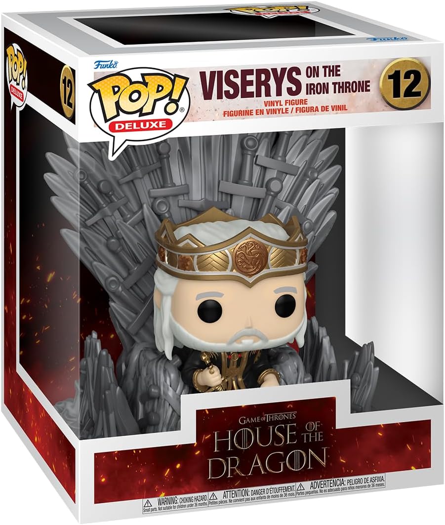 Funko POP! Deluxe - King Viserys Targaryen on Throne (House of the Dragon)  
Funko POP! Deluxe Vinyl Figure: King Viserys Targaryen on Iron Throne - House of the Dragon Collectible