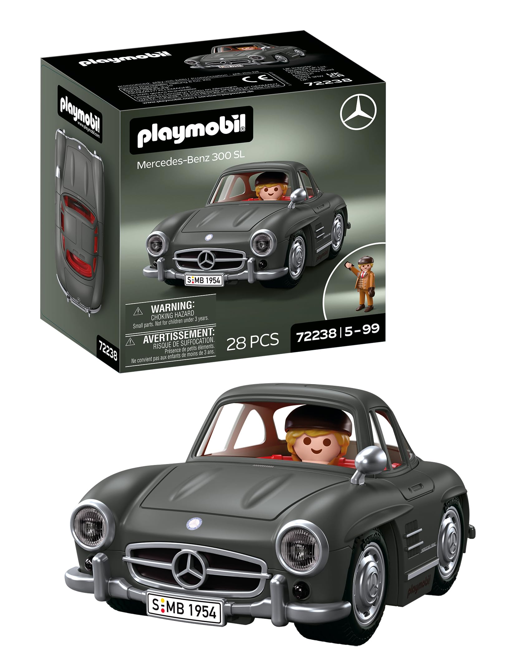Playmobil Mercedes-Benz 300 SL Icon Cars - Collector's Edition Sports Car with Figure | Ages 4+