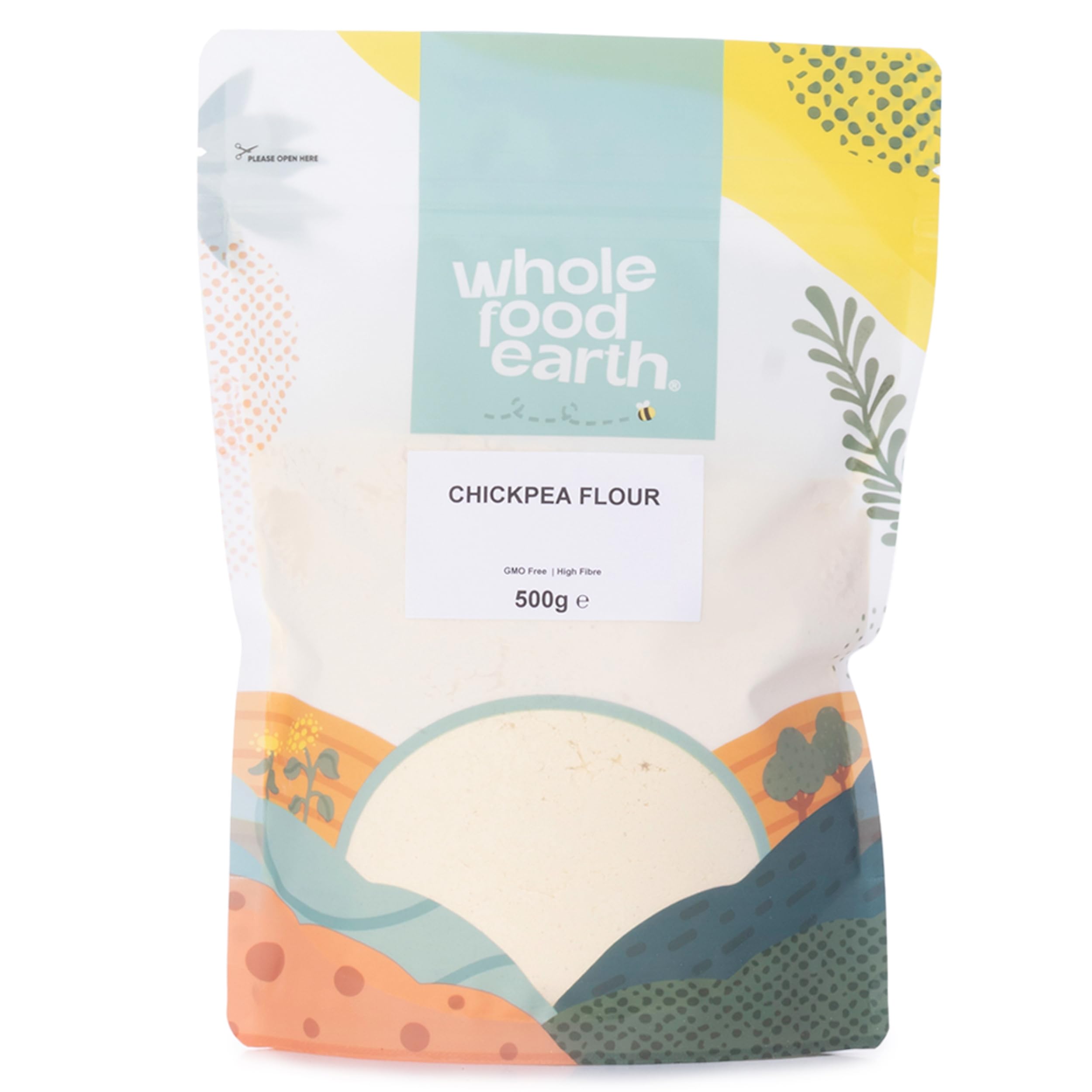 Wholefood Earth Chick Pea Flour 500g | Non-GMO | High Fibre | Vegan | Recyclable Packaging