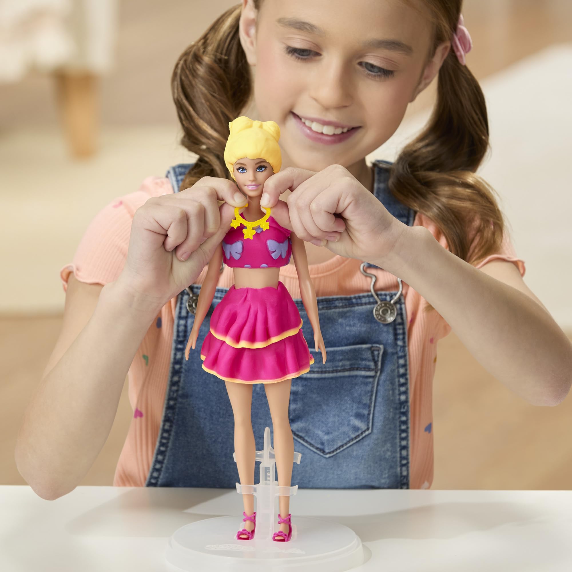 Play-Doh Barbie Ruffles and Bows Doll Set - Fashion Design Kit for Ages 5+ 7