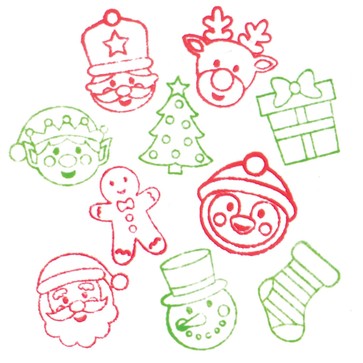 Baker Ross AT251 Self-Inking Christmas Stampers - Arts & Crafts for Kids (Pack of 10) 4