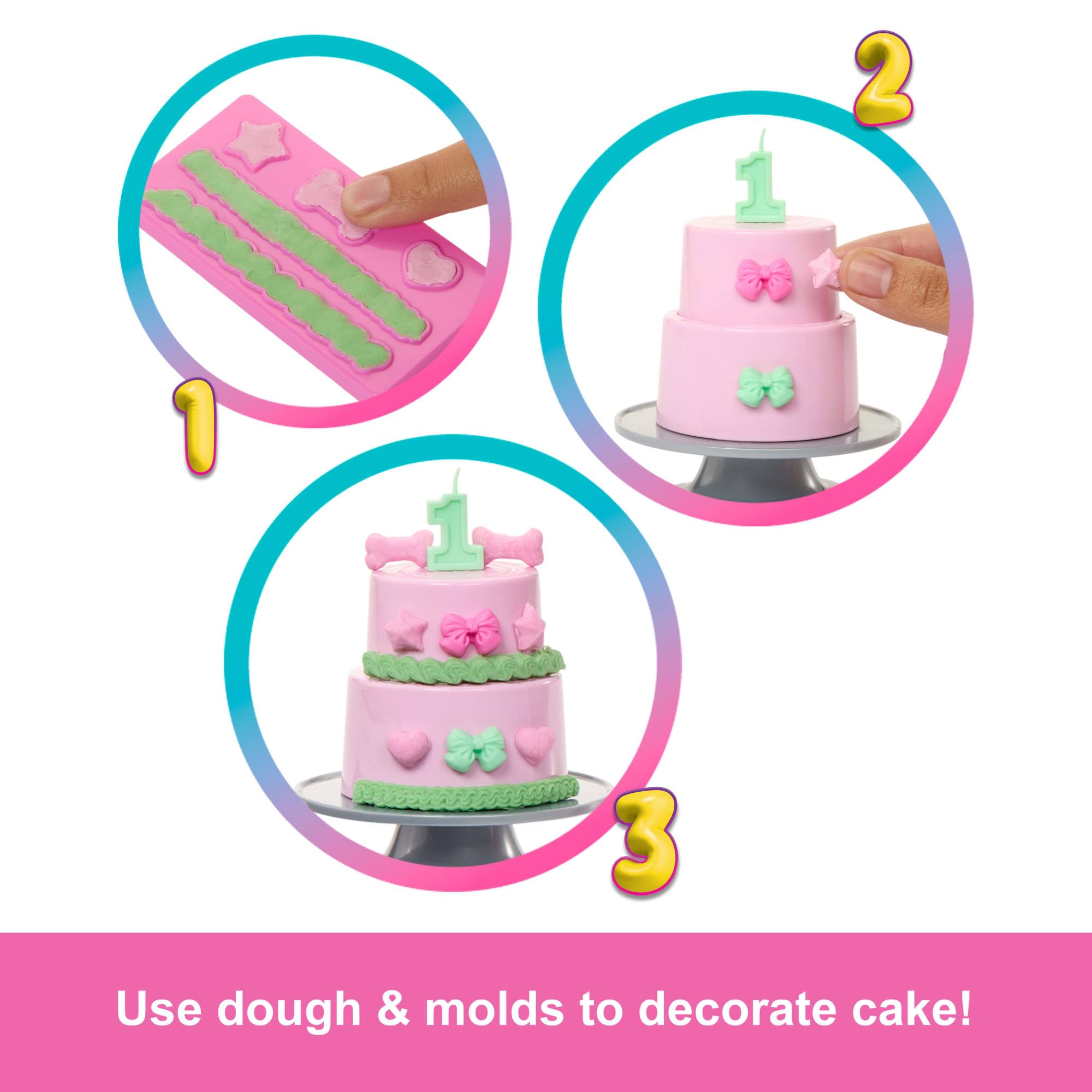 Barbie Party Unboxed Doll & Accessories - Pet Birthday Series Shimmerin' Hearts, 15-Piece Playset for Kids 5