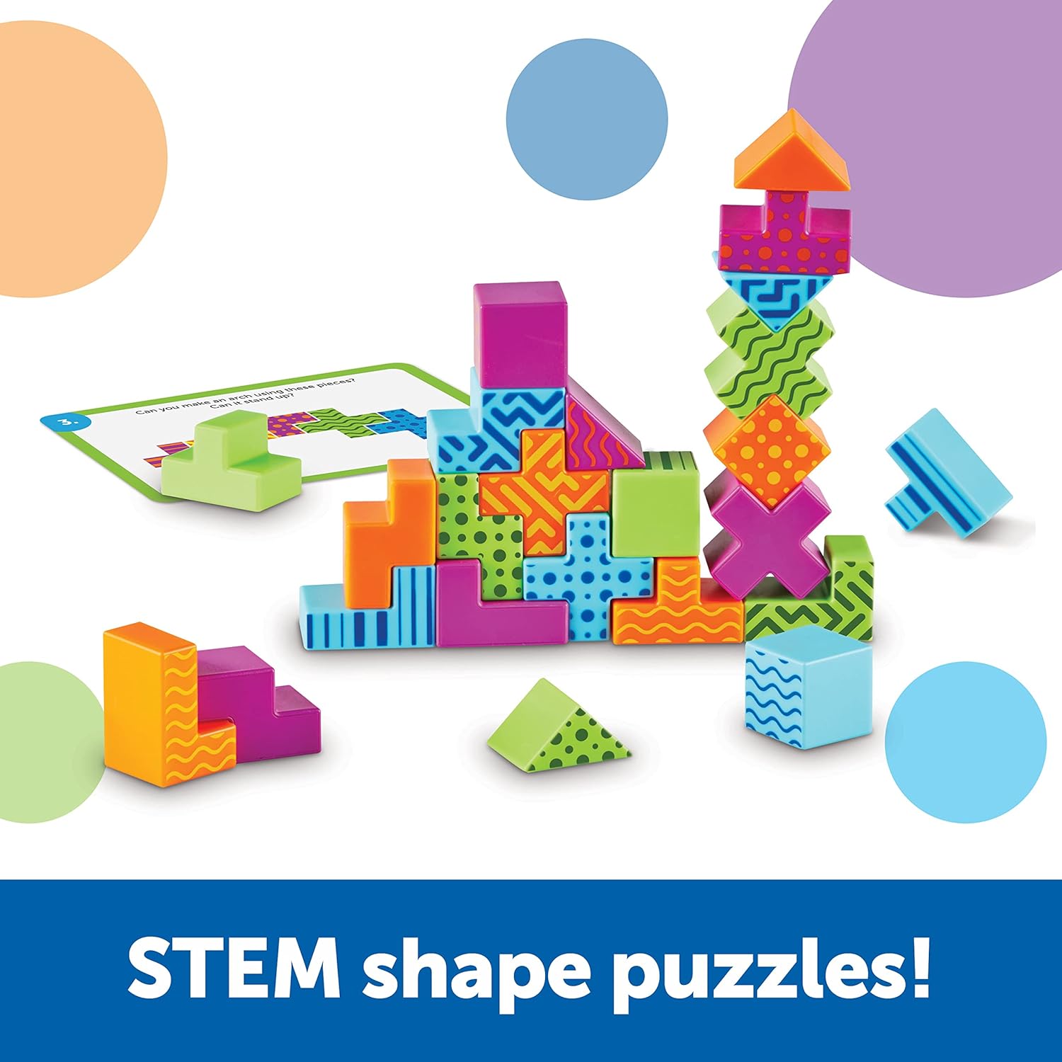Learning Resources STEM Explorers Brainometry - 2D & 3D Shape Puzzle Challenges for Ages 5+ 2