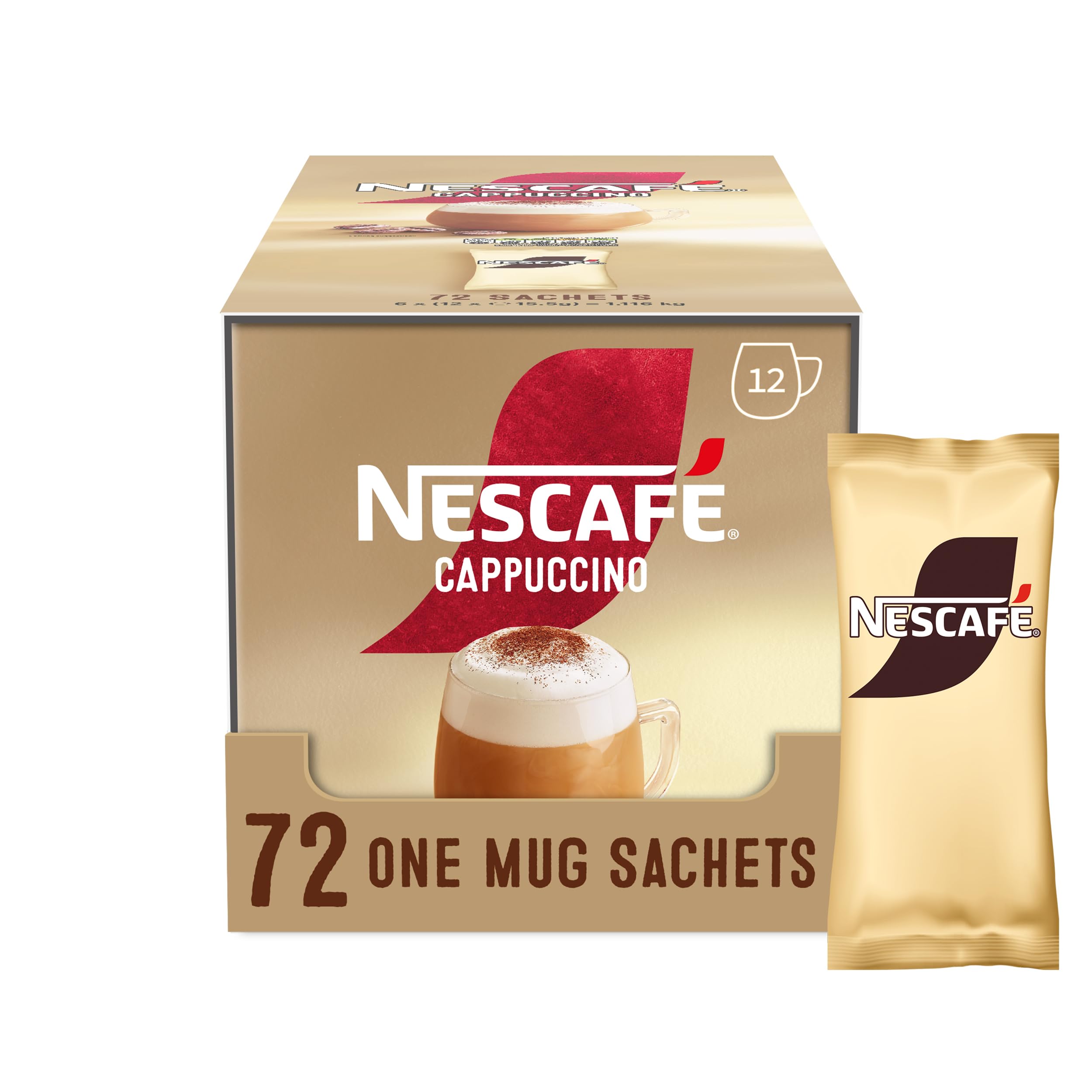 NESCAFÉ Cappuccino Instant Coffee Sachets - 72 x 15.5g