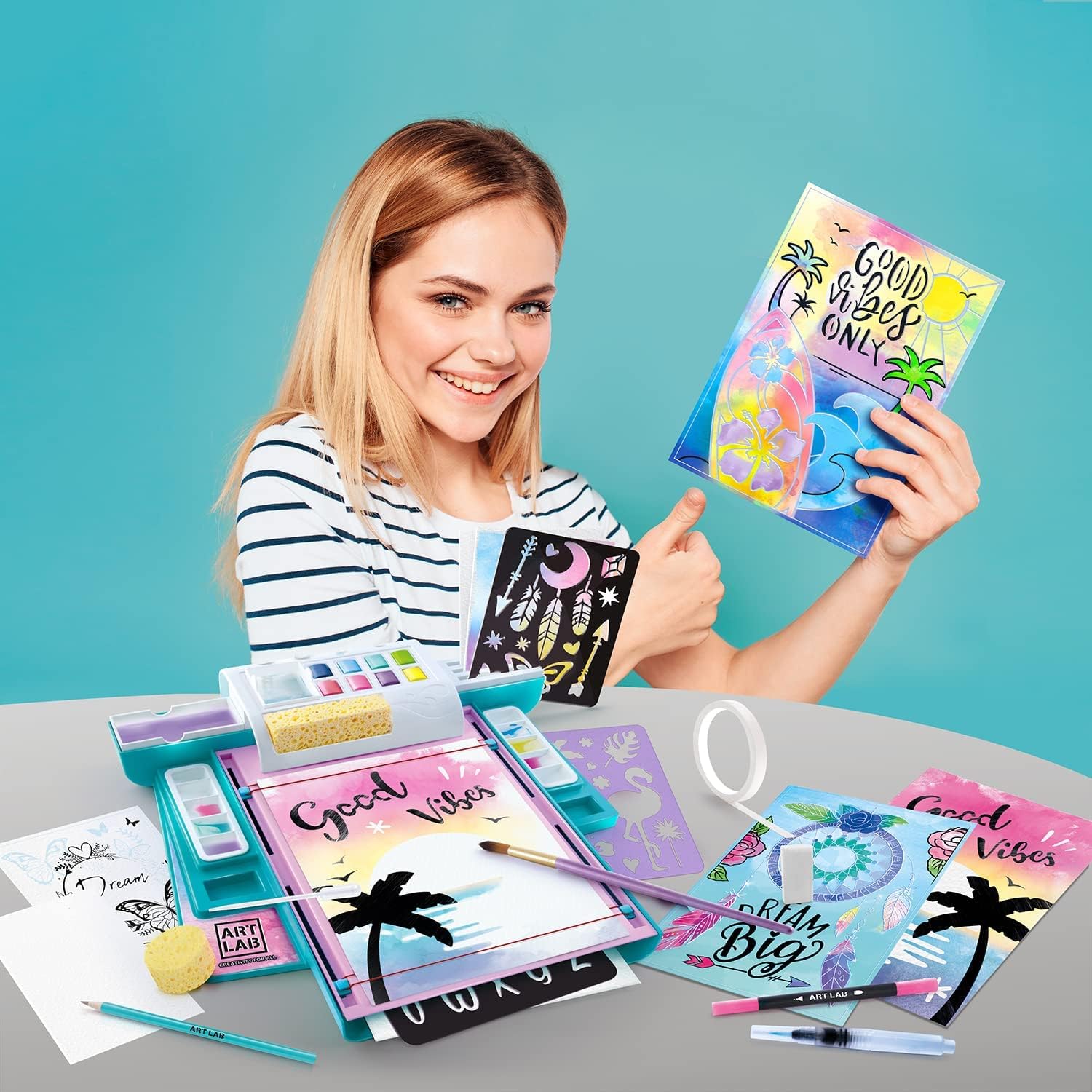 Art Lab ART 009 Watercolour Studio - Complete Art Set for Kids 6+ 10