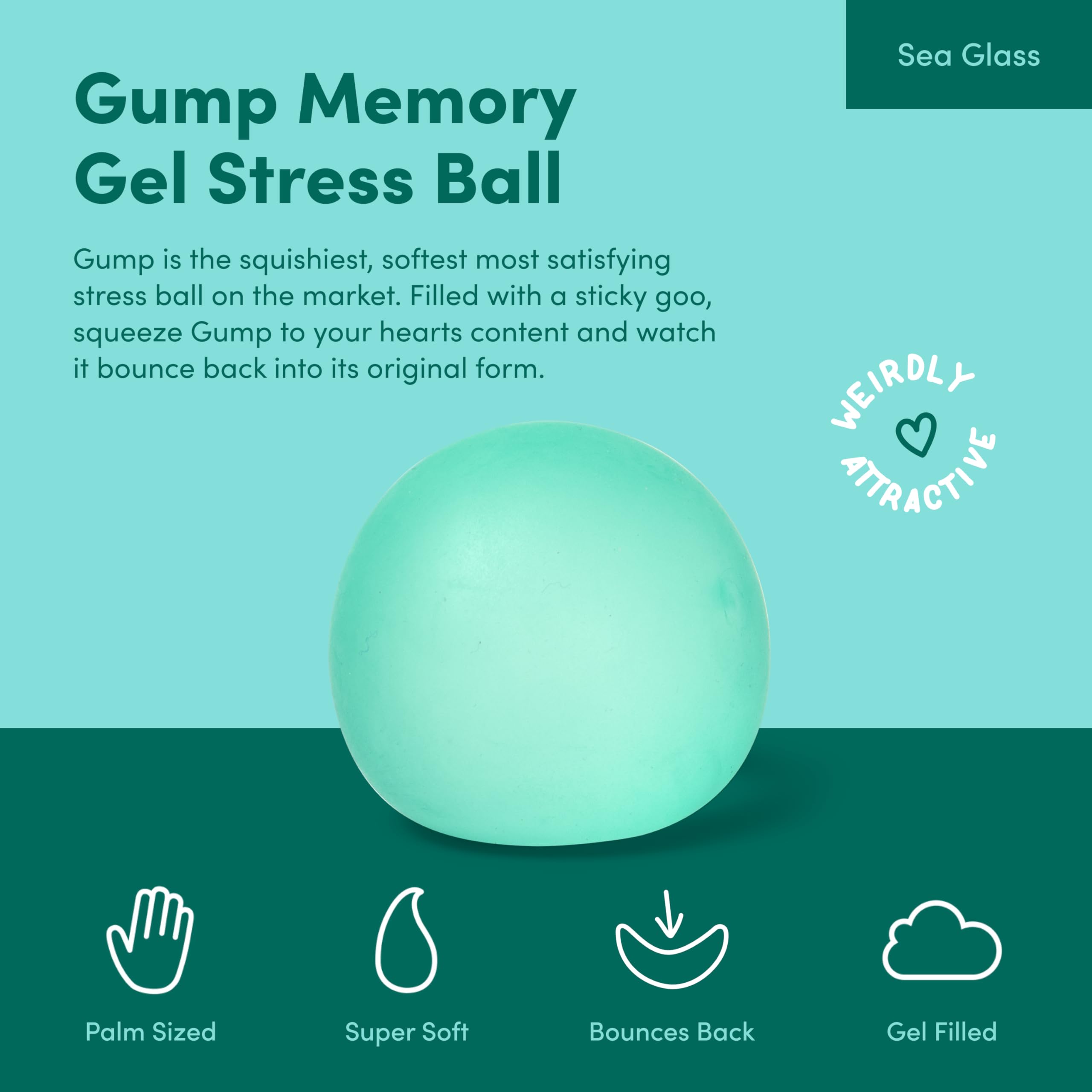 Speks Gump Stress Balls - Silky Soft Memory Gel Squishy Fidget Toy for Adults and Teens 14+ | Sea Glass 6