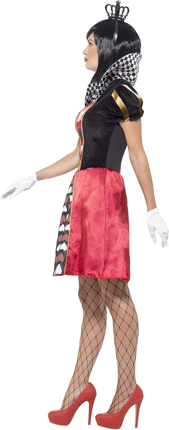 Smiffys 45490 - Ladies Heart Queen Costume, Red Dress, Crown, and Gloves, Size XL