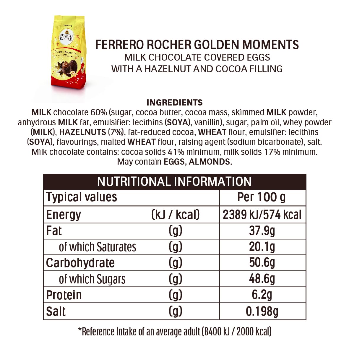 Ferrero Rocher Golden Moments Milk Chocolate Hazelnut Treats 90g Bag 5