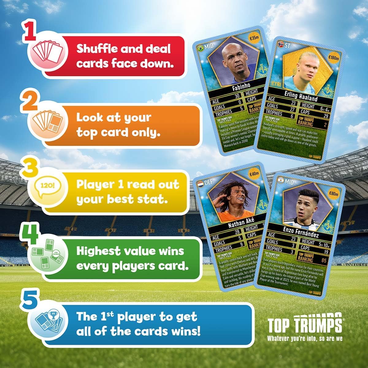 Top Trumps World Football Stars Top 200 Card Game Pack 3 8