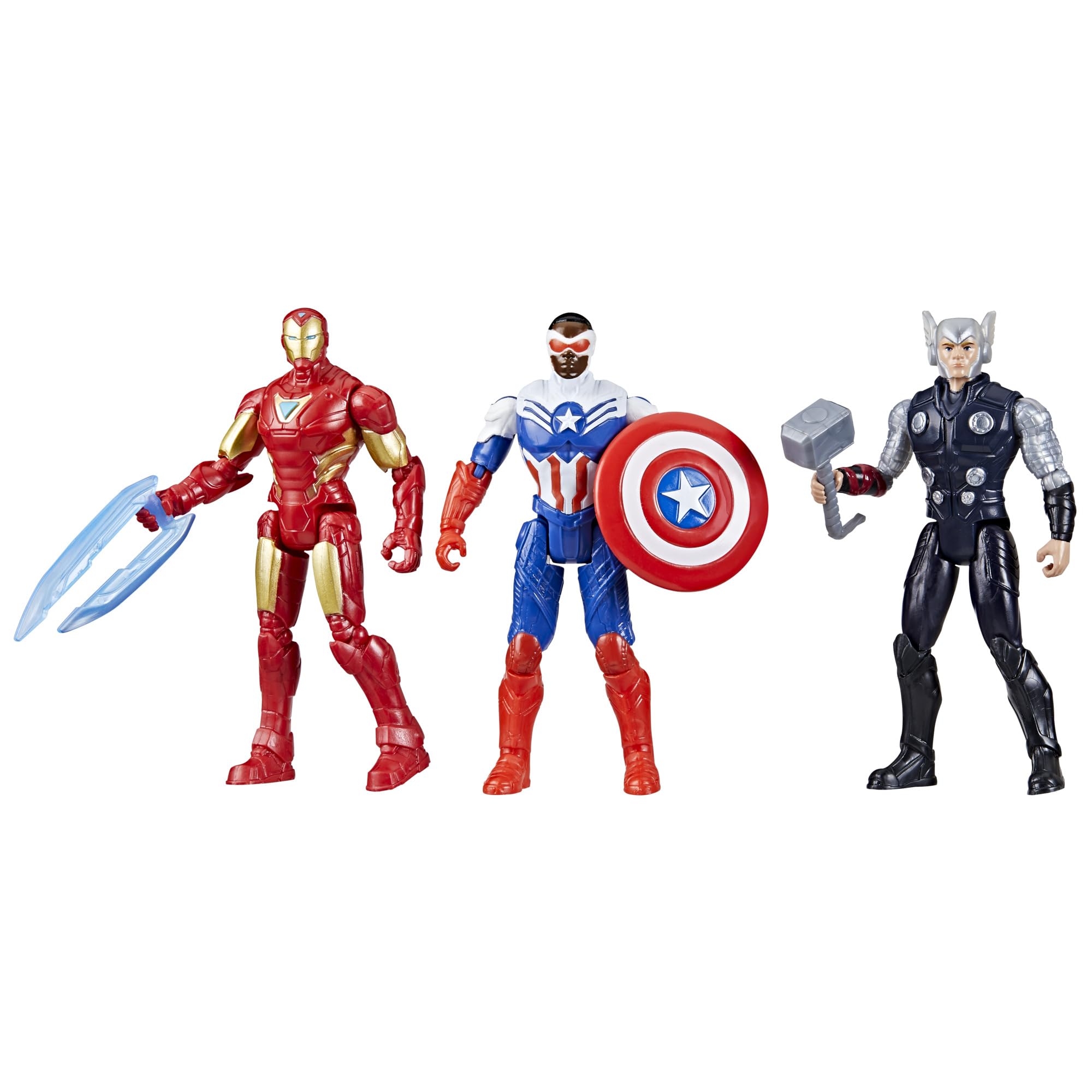 Marvel Avengers Epic Hero Series Team-Up Gift Pack with Captain America, Thor, Iron Man Figures | 10-cm Scale