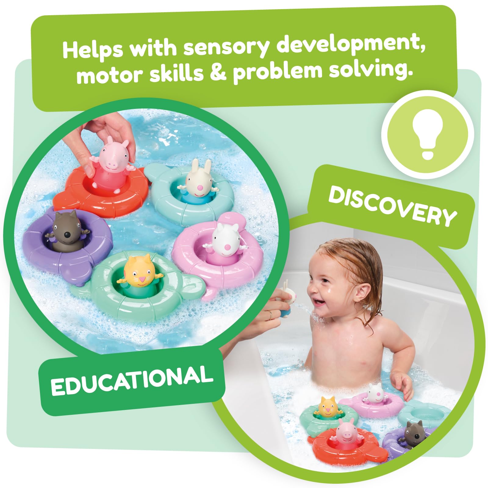 TOMY Toomies Peppa’s Pool Party - 5 Floating Ring Cups with Squirting Characters 8