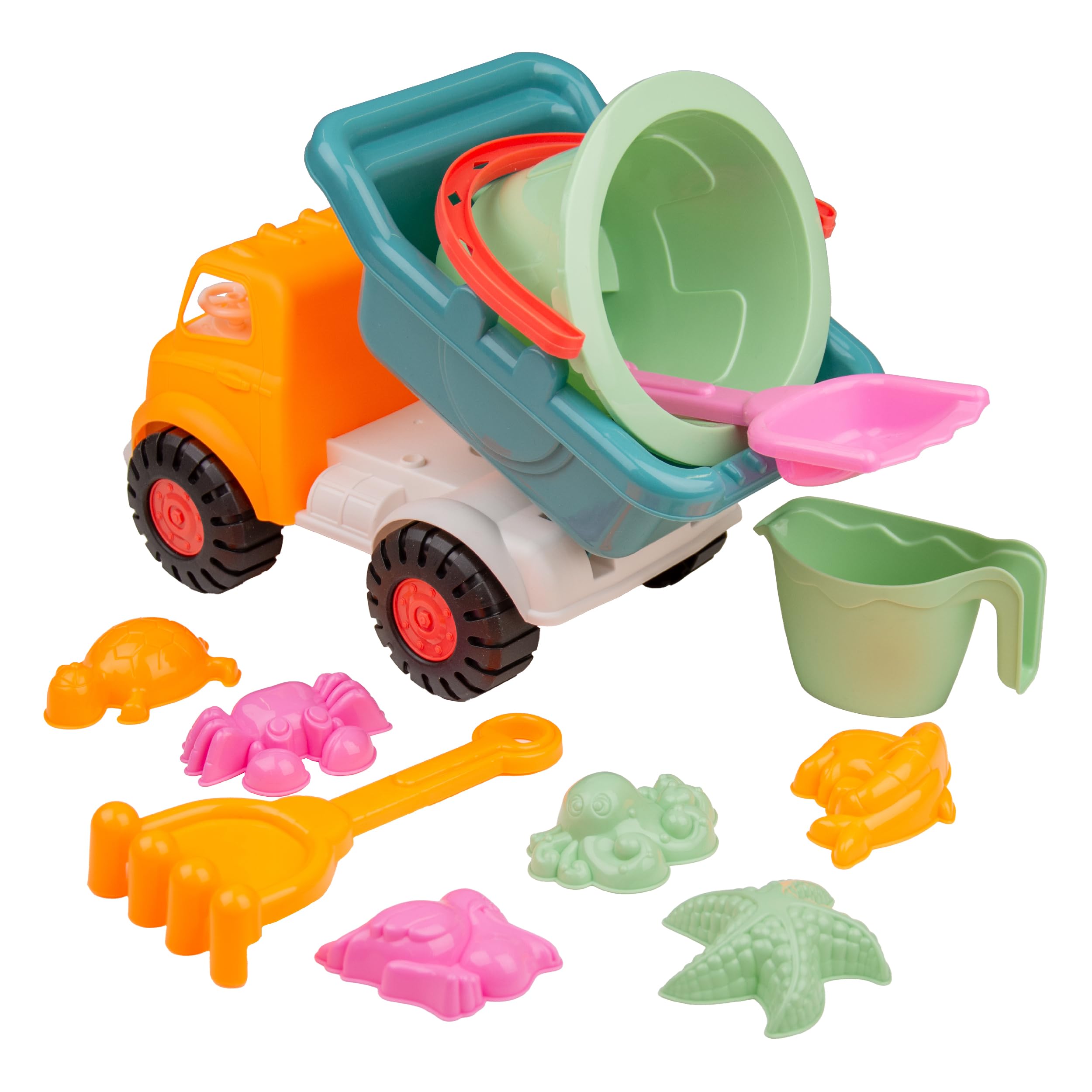 Activo Sand Truck & Accessories Set - 11-Piece Outdoor Playset for Toddlers 18 Months+