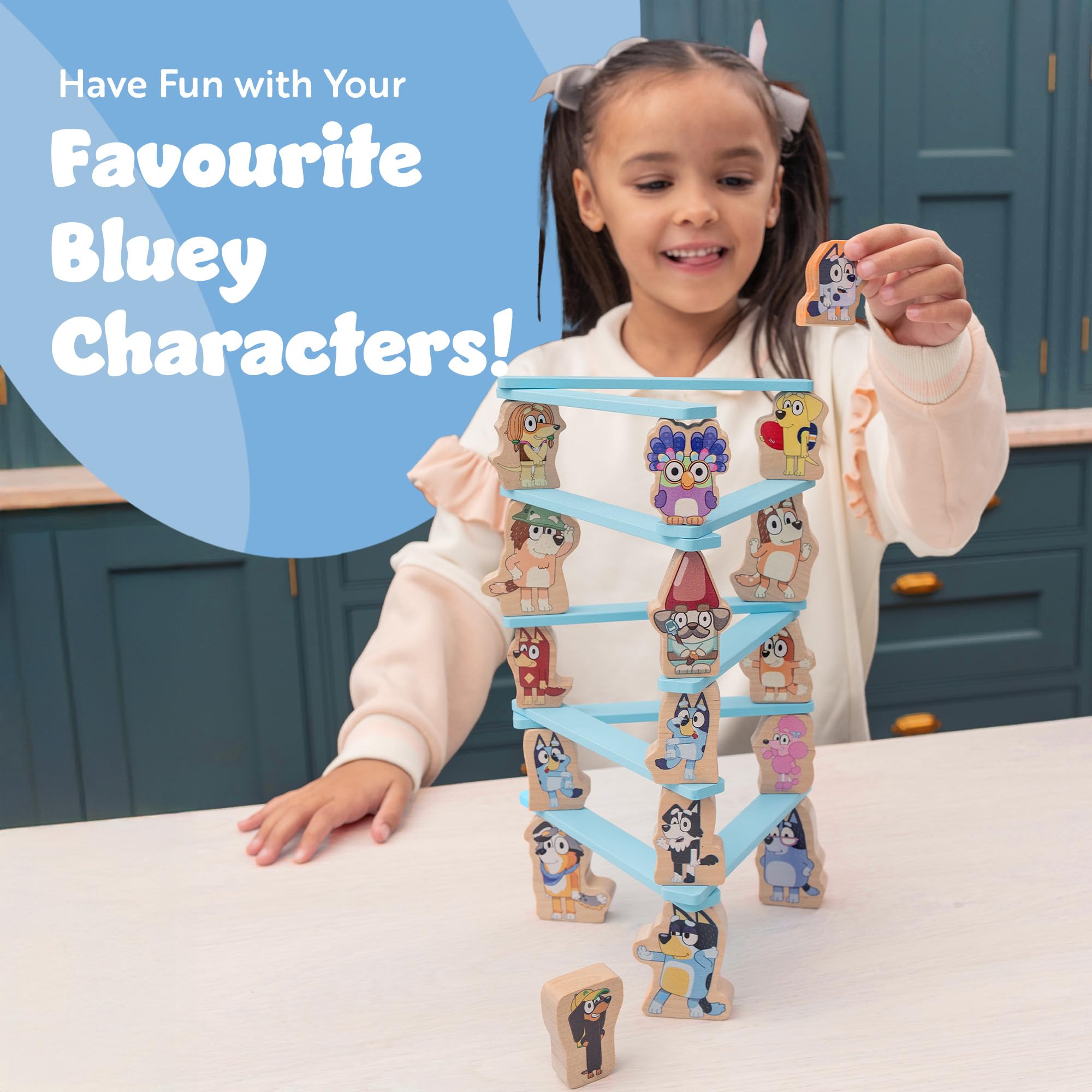 Bluey Wooden Stacking Game - Balancing Toy with 16 Characters for Kids 3+ 11