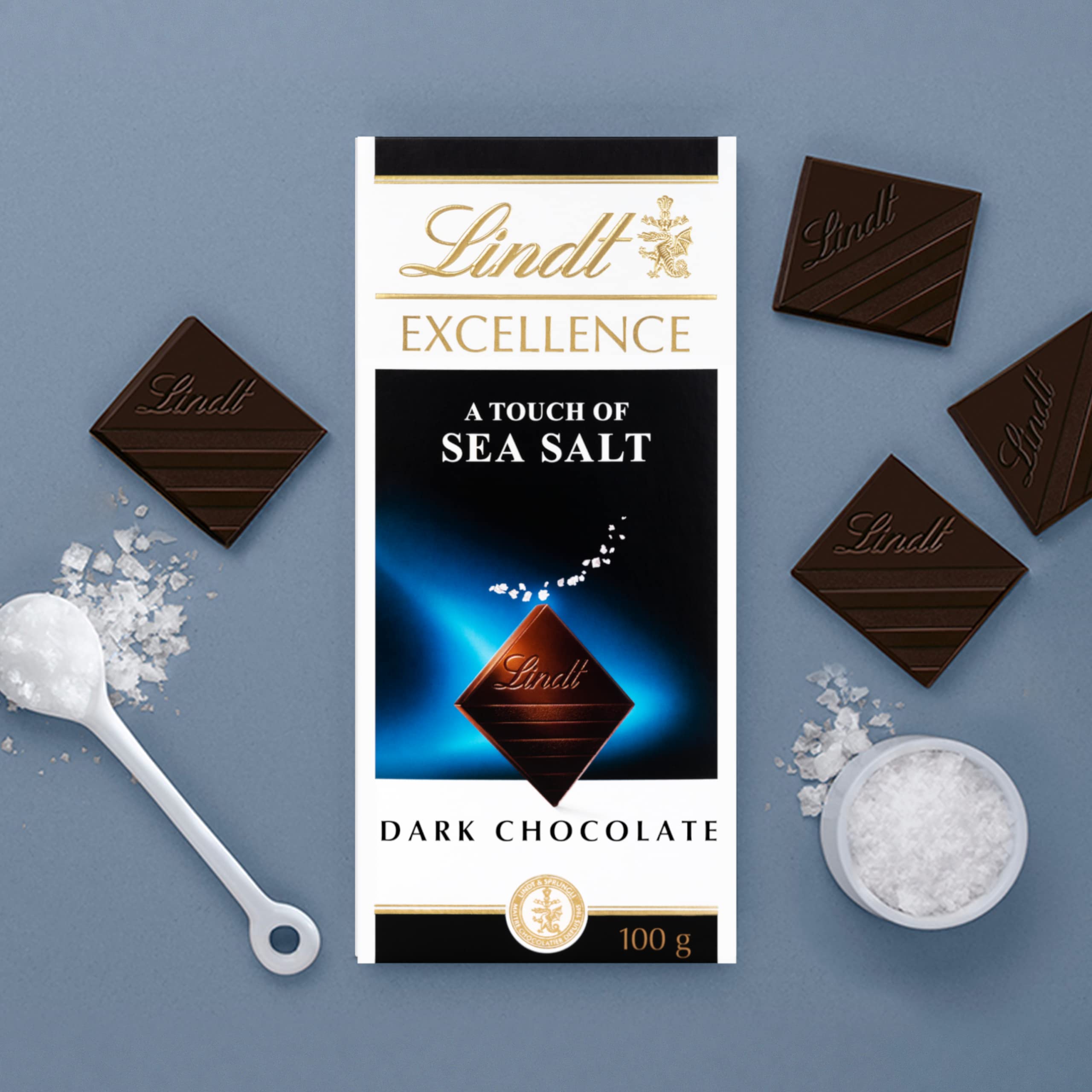 Lindt Excellence Dunkles Meersalz Schokoladentafel, 100g 6