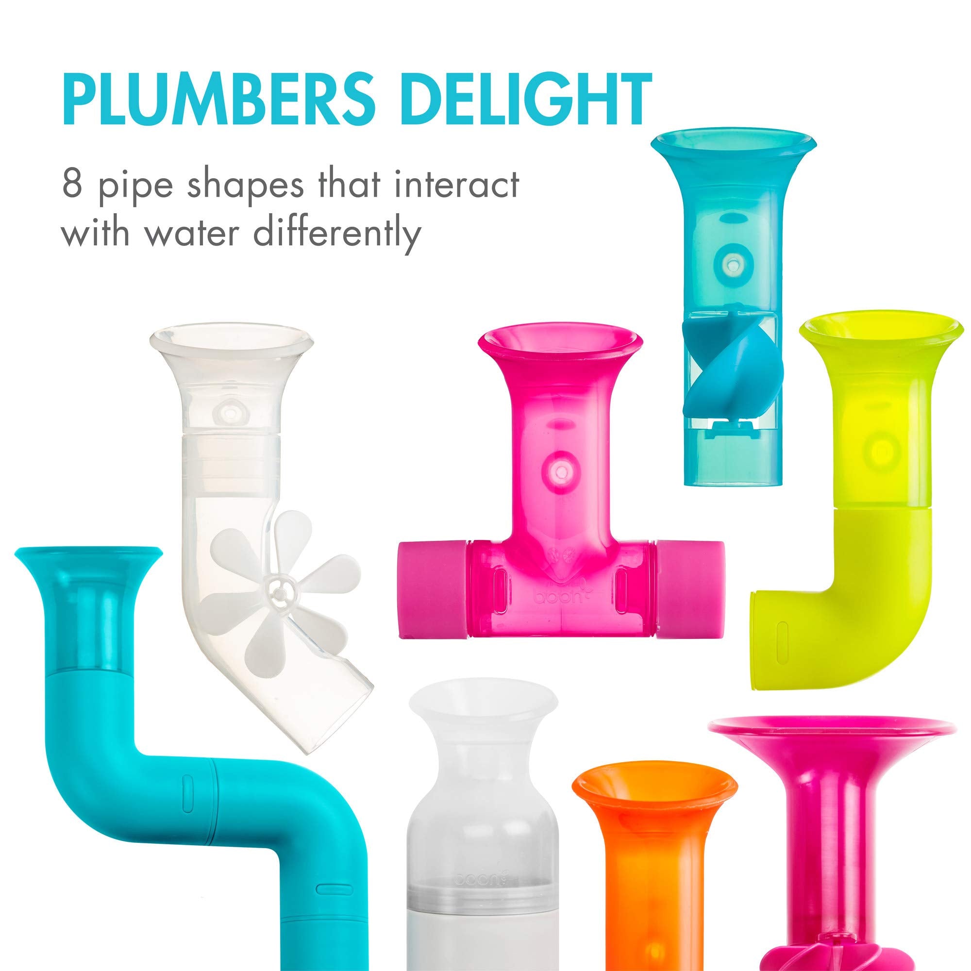 Boon Pipes, Cogs & Tubes Bath Toy Bundle - Multicolor Water Play Set for Babies and Toddlers 9