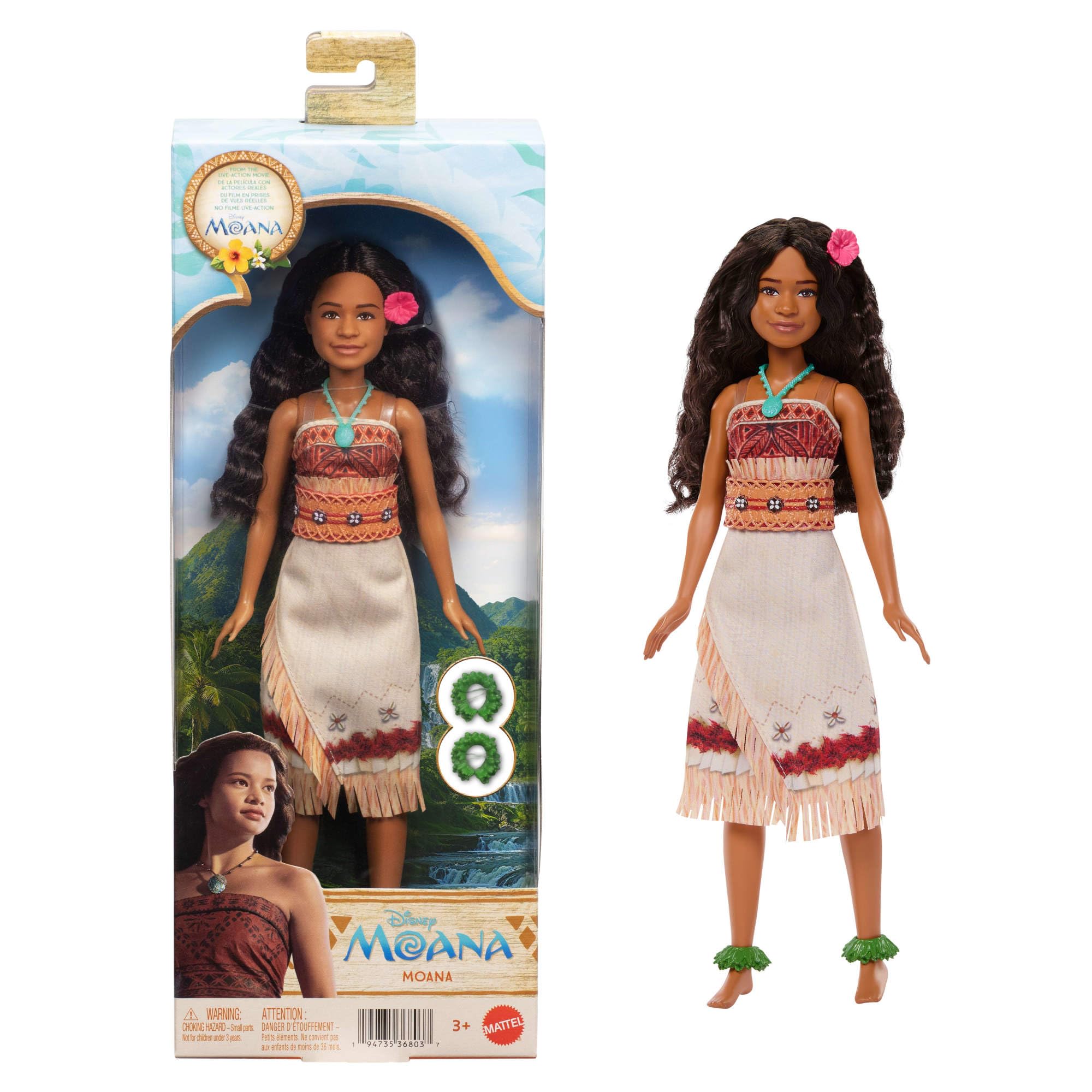 Mattel Moana Fashion Doll - Inspired by Live Action Movie | Posable, Stylable Hair, 5 Accessories | Ages 3+