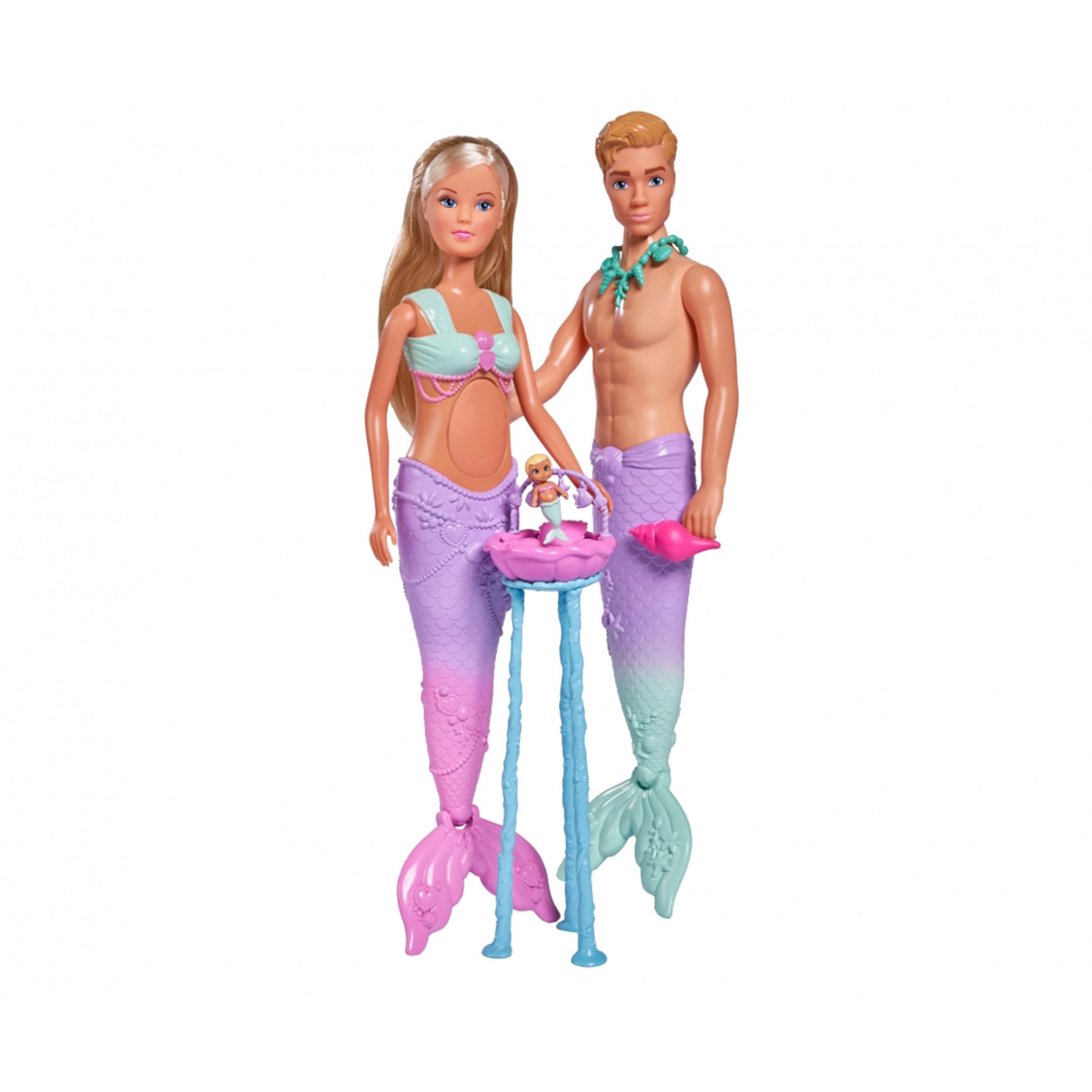 Simba Steffi Love Mermaid Family Doll Set with Kevin Mermaid and Baby | 29 cm | Ages 3+