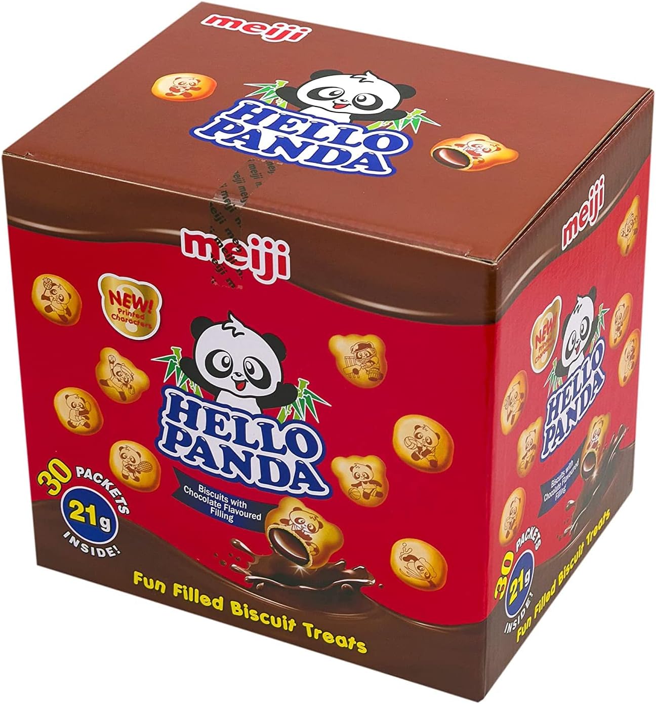 Meiji Hello Panda Chocolate Filled Biscuits, 630g (Pack of 30)