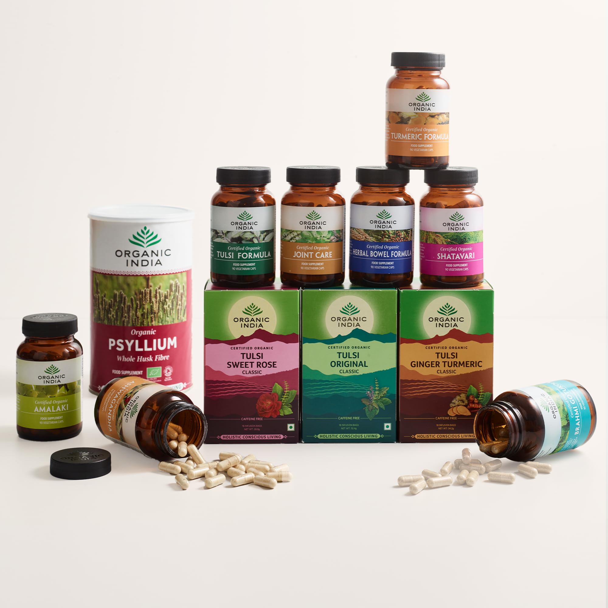 Organic India Tulsi Lemon & Ginger Tea, Caffeine-Free Herbal Tea, Certified Organic 7