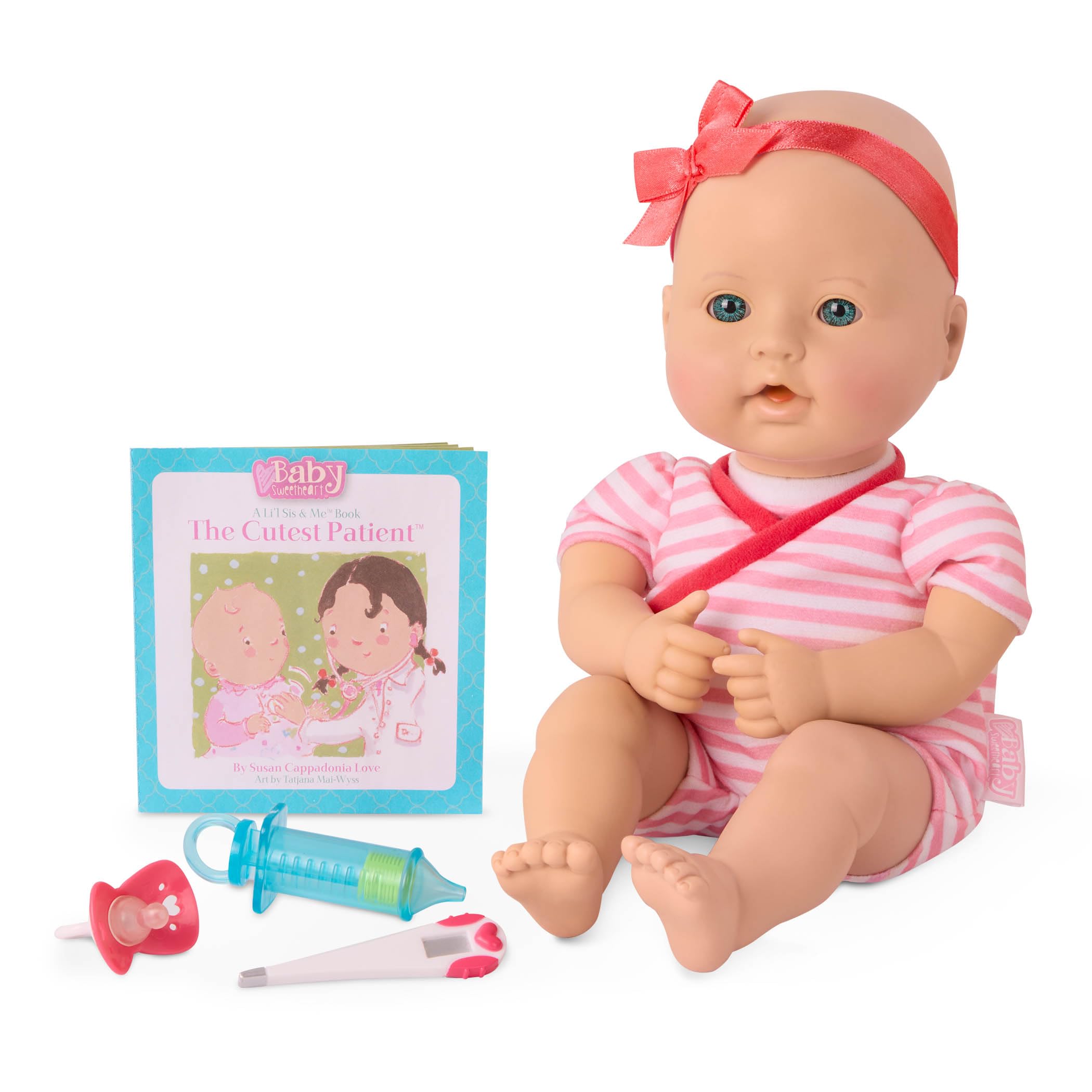 Baby Sweetheart Medical Time Doll - 12-Inch Soft Cuddle Doll with Storybook & Pretend Medical Accessories for Toddlers