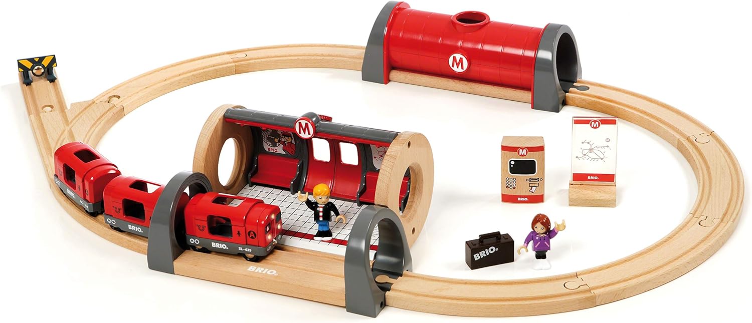 BRIO World Metro Train Set - Wooden Railway Playset for Kids 3 Years Up 7