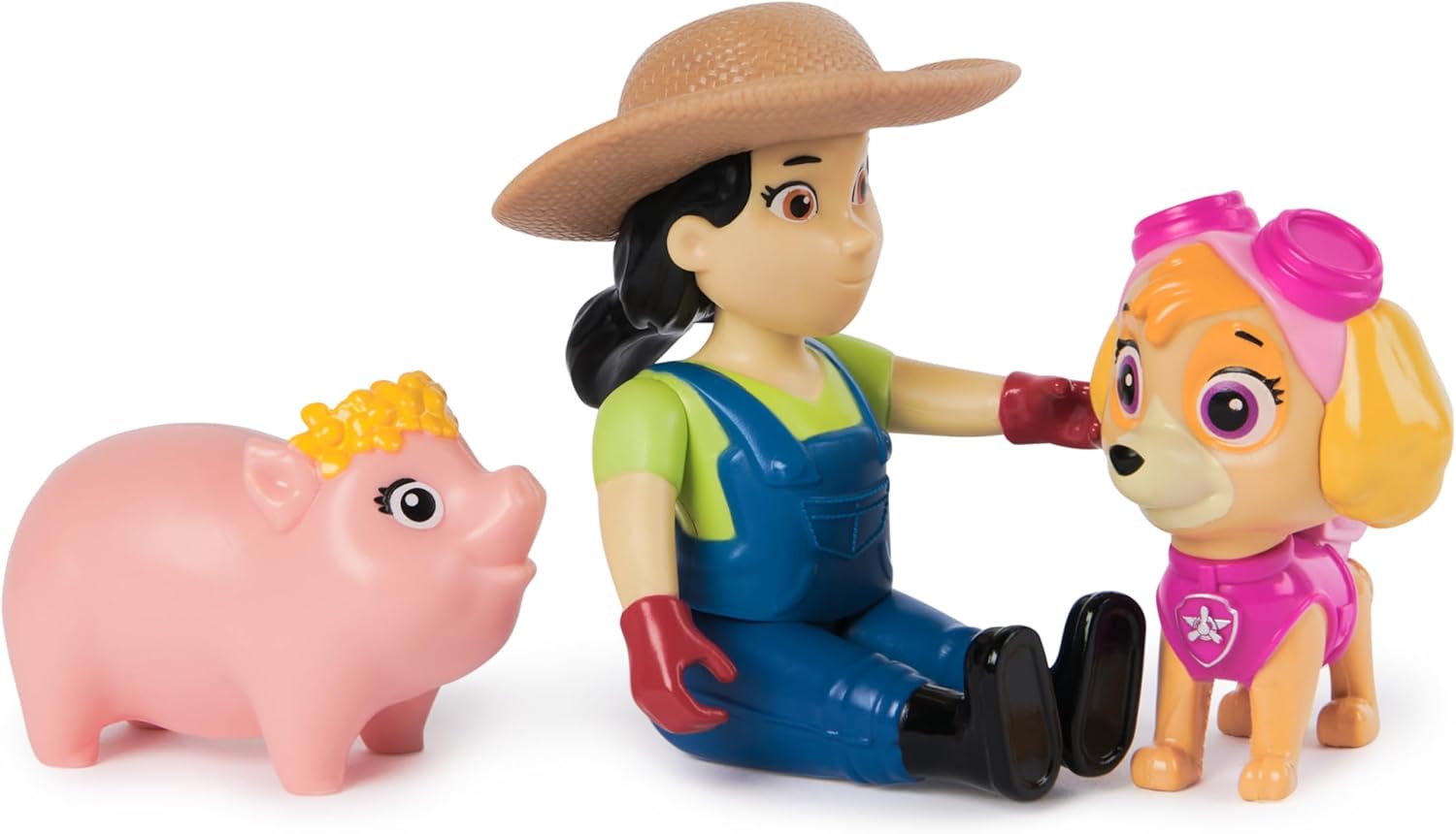 PAW Patrol Skye, Farmer Yumi and Piggie Figures - Action Play Set for Kids 3-9 Years 3