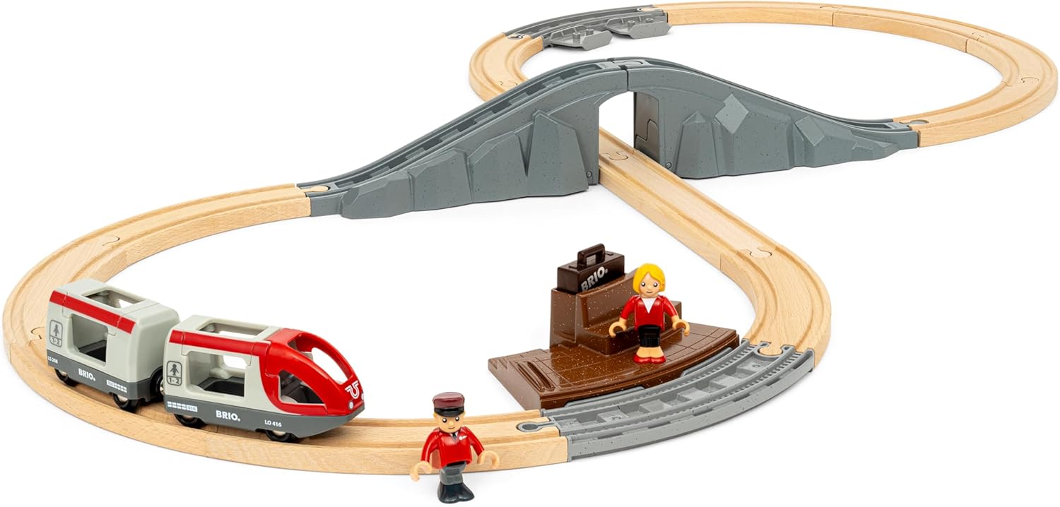 BRIO World Starter Set Travel Toy Train Set for Kids Age 3 Years Up - Wooden Tod 6