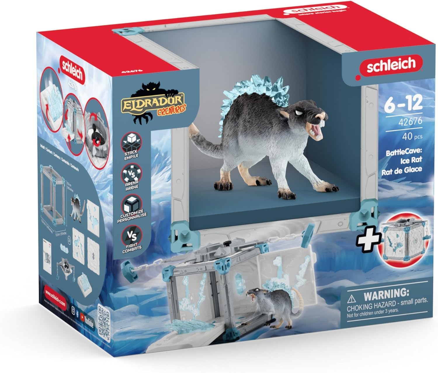 Schleich BattleCave Ice Rat - Fantasy Action Figure Playset for Ages 7-15 18