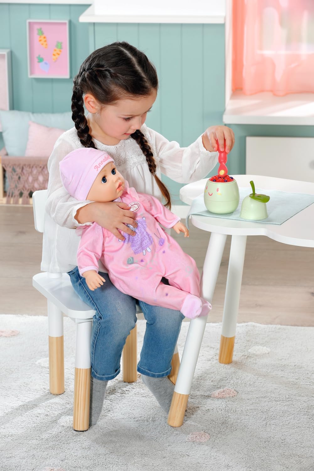 Baby Annabell Lunch Time Feeding Set 707494 - Pear-Shaped Lunch Box with Sound Effects for 3+ Years 7