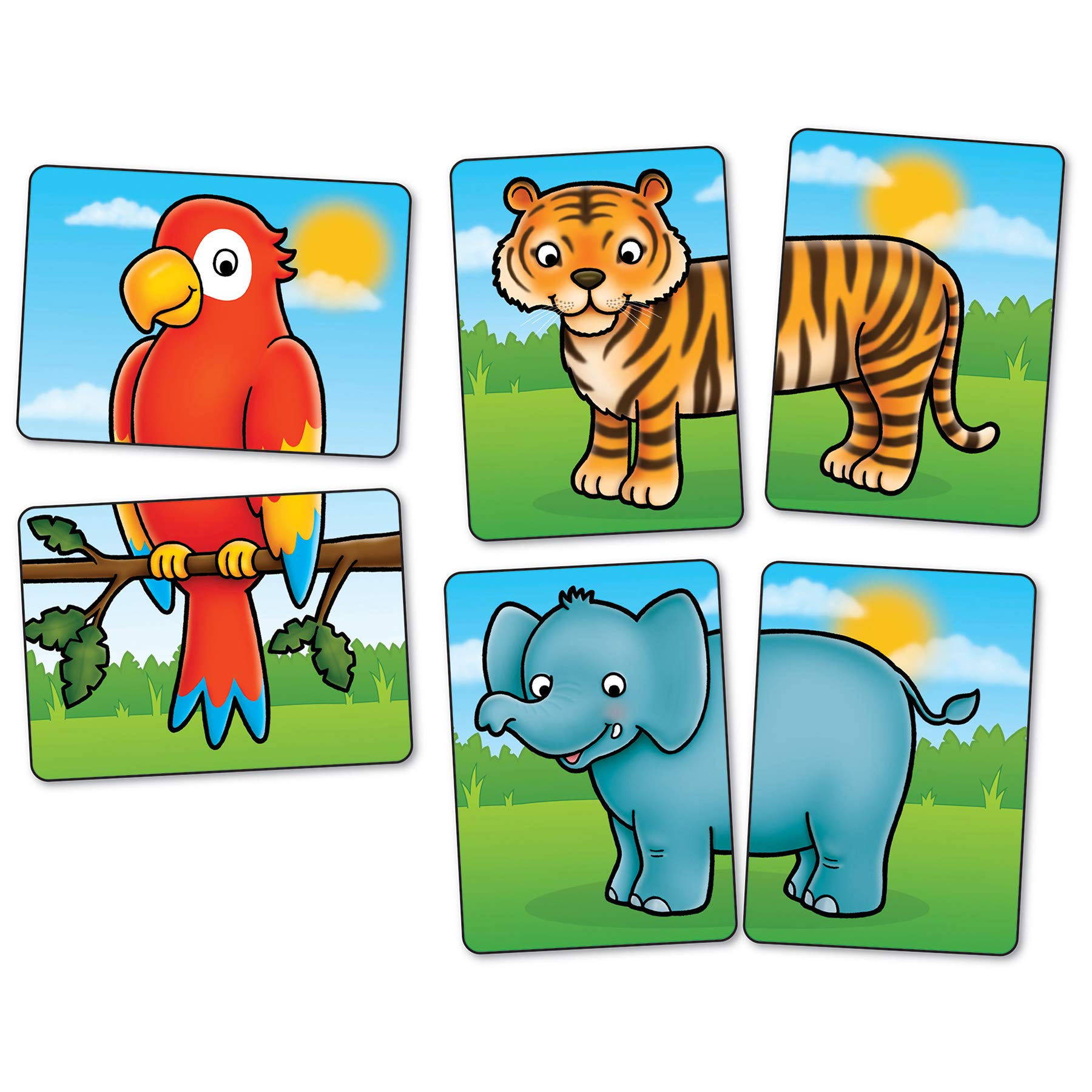 Orchard Toys Jungle Heads and Tails Card Game - 2-in-1 Matching & Memory Game for Toddlers