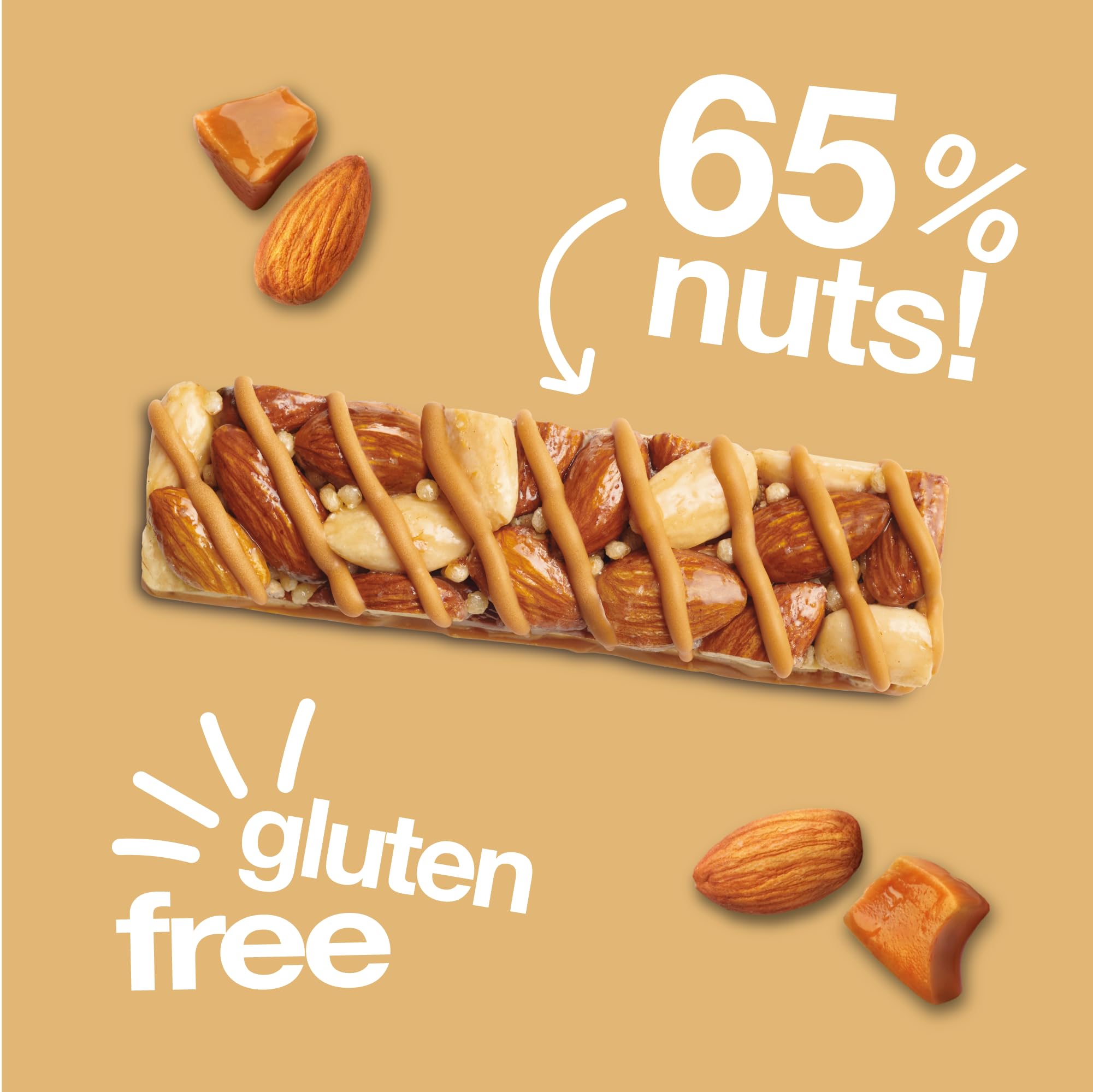 KIND - Caramel Almond & Sea Salt Gluten Free Snack Bars, High Fibre, No Artificial Ingredients, Multipack 12 x 40g 5