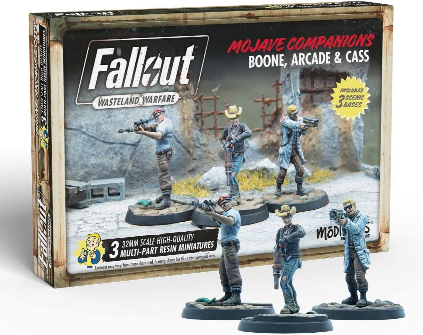 Fallout: Wasteland Warfare - Boone, Arcade, and Cass Miniatures Set