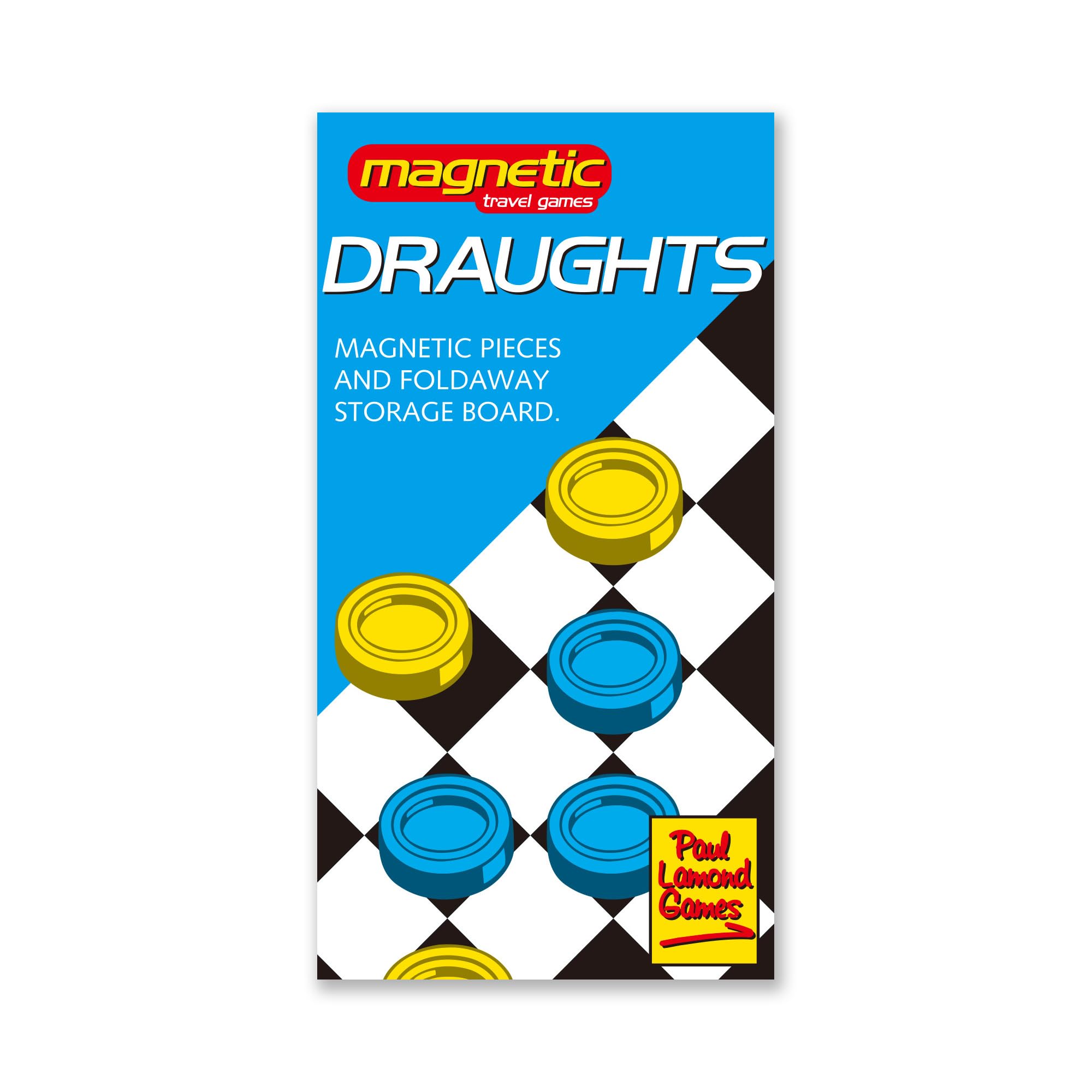 Paul Lamond Magnetic Travel Draughts Game Black Foldable Board 3