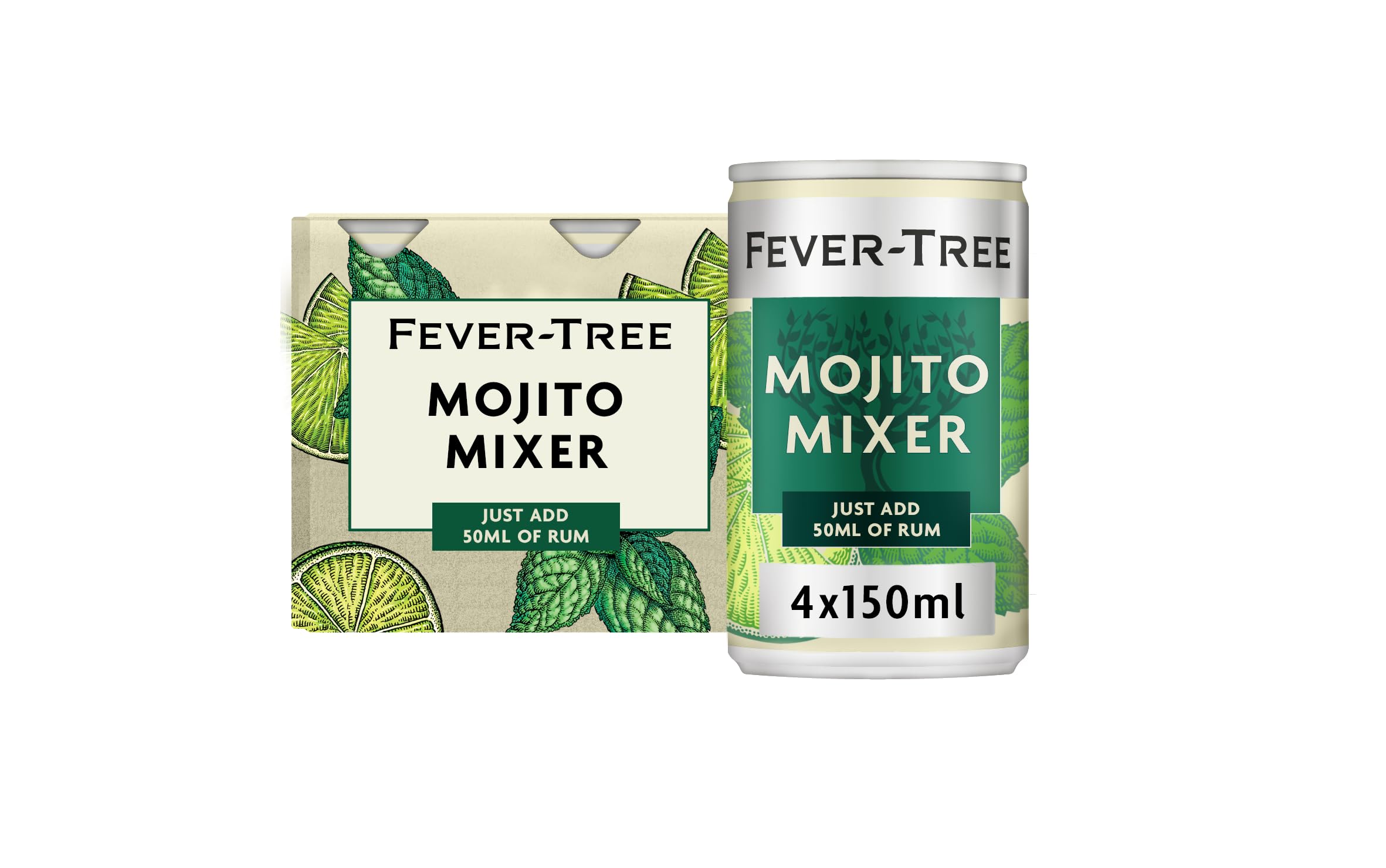 Fever-Tree Classic Mojito Cocktail Mixer - 4 x 150ml Bottles