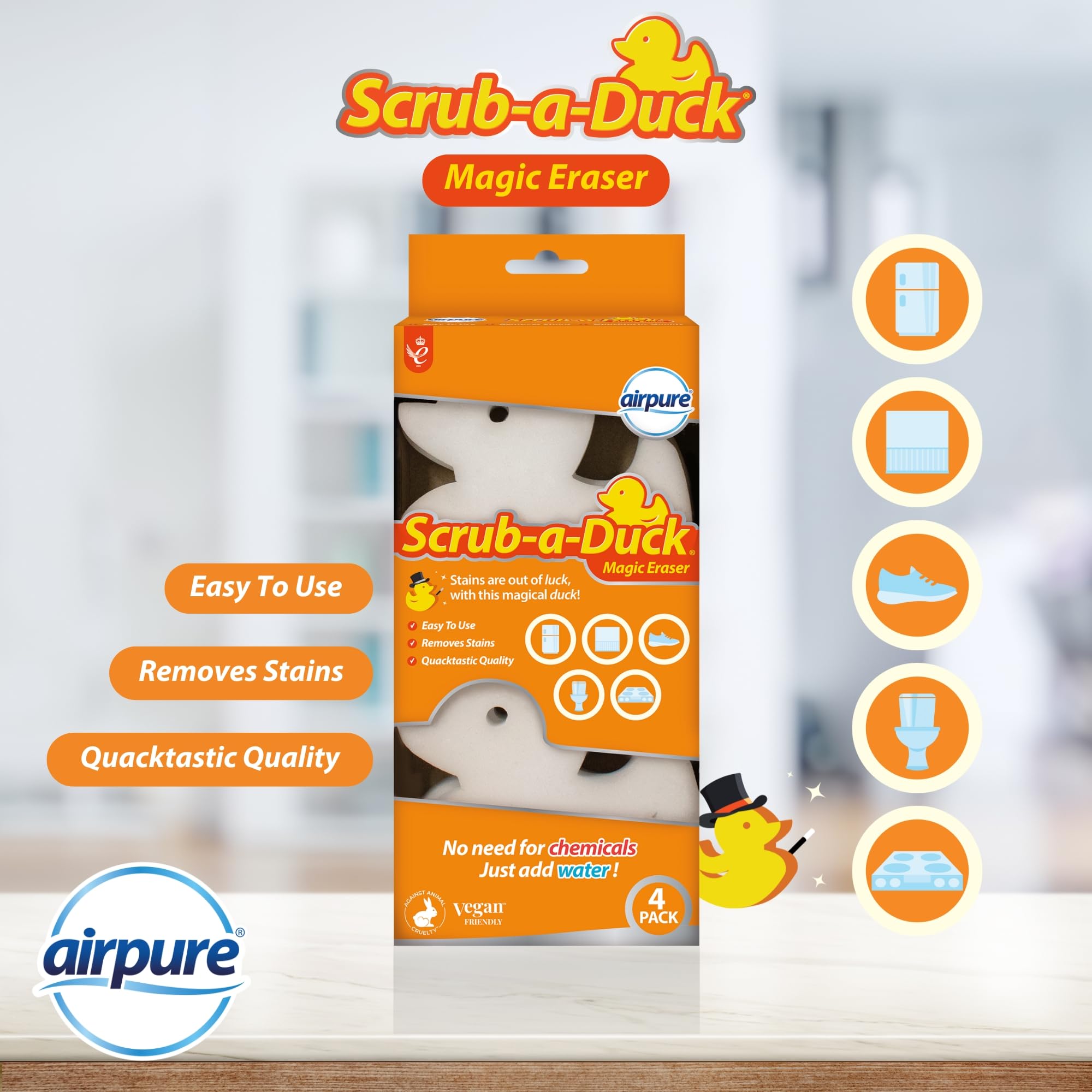 airpure - Scrub-a-Duck Magic Eraser (4-Pack) | Model SAD-ME-4PK-970