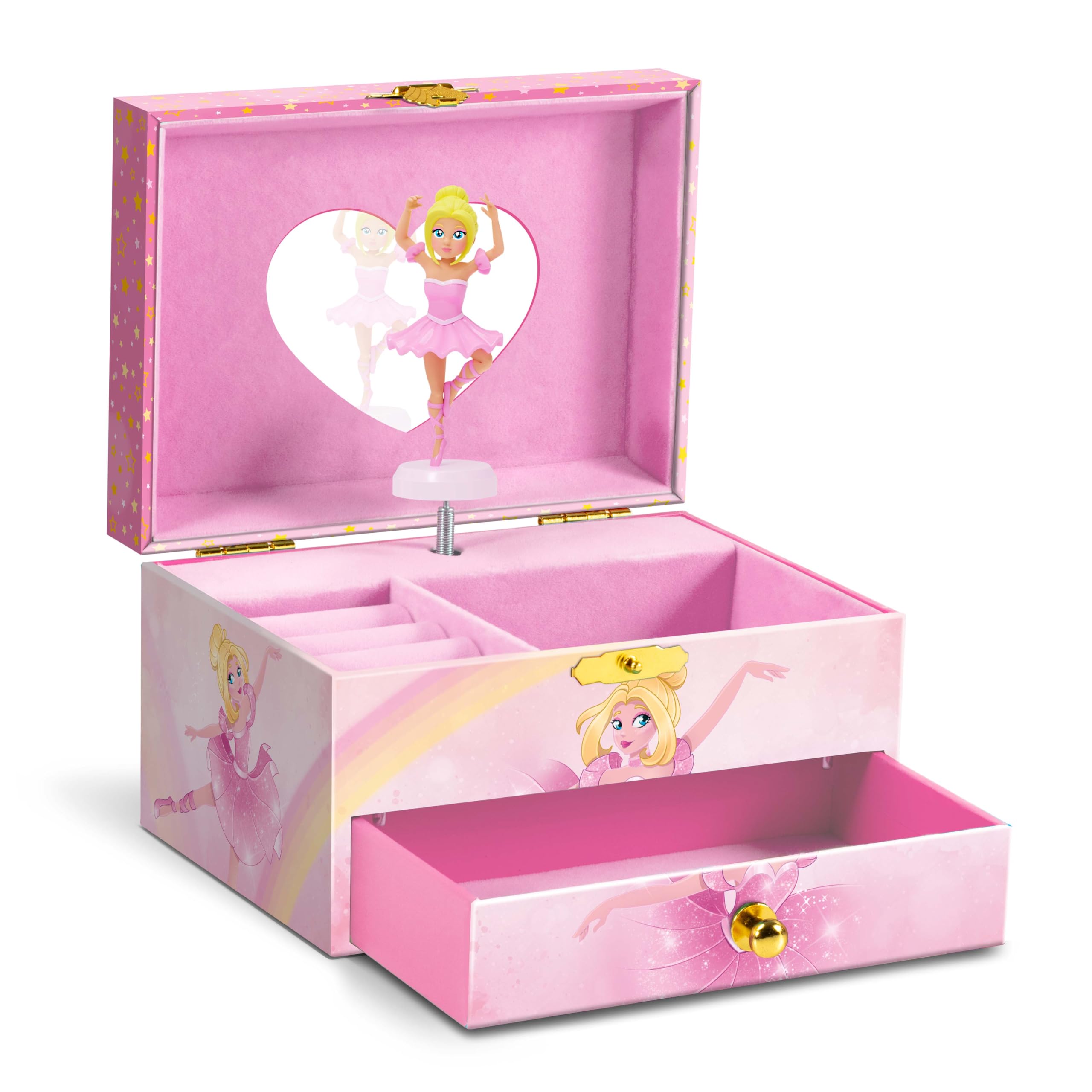 CRAZE Ballerina Music Box Jewelry Box with Spinning Dancer and Melody