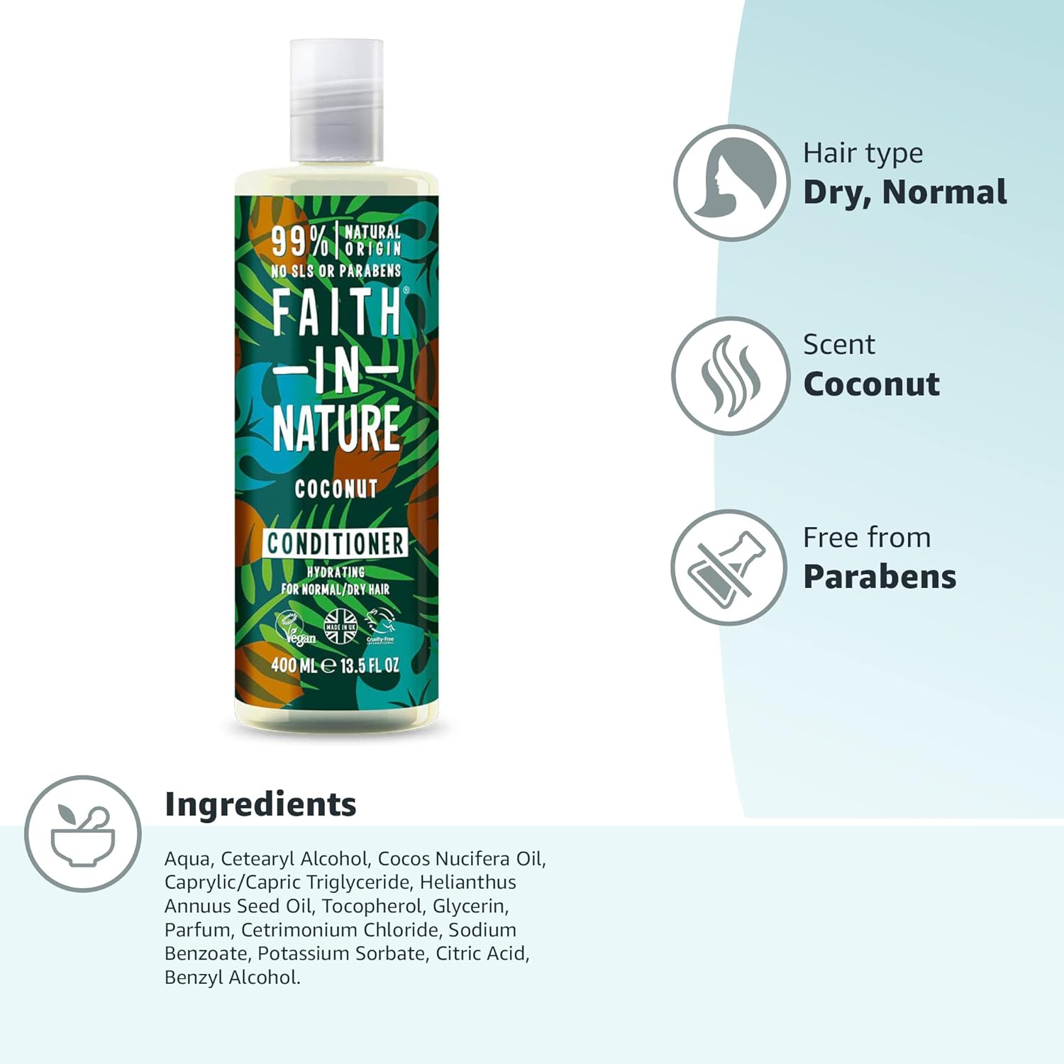 Faith In Nature - Coconut Conditioner (400 ml) 6