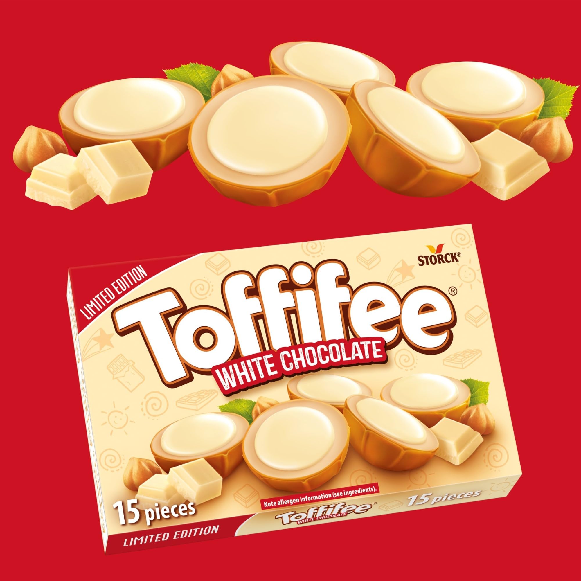 Toffifee White Chocolate Chewy Caramel Cups with Hazelnut & Smooth White Chocolate - 15 Pieces 9