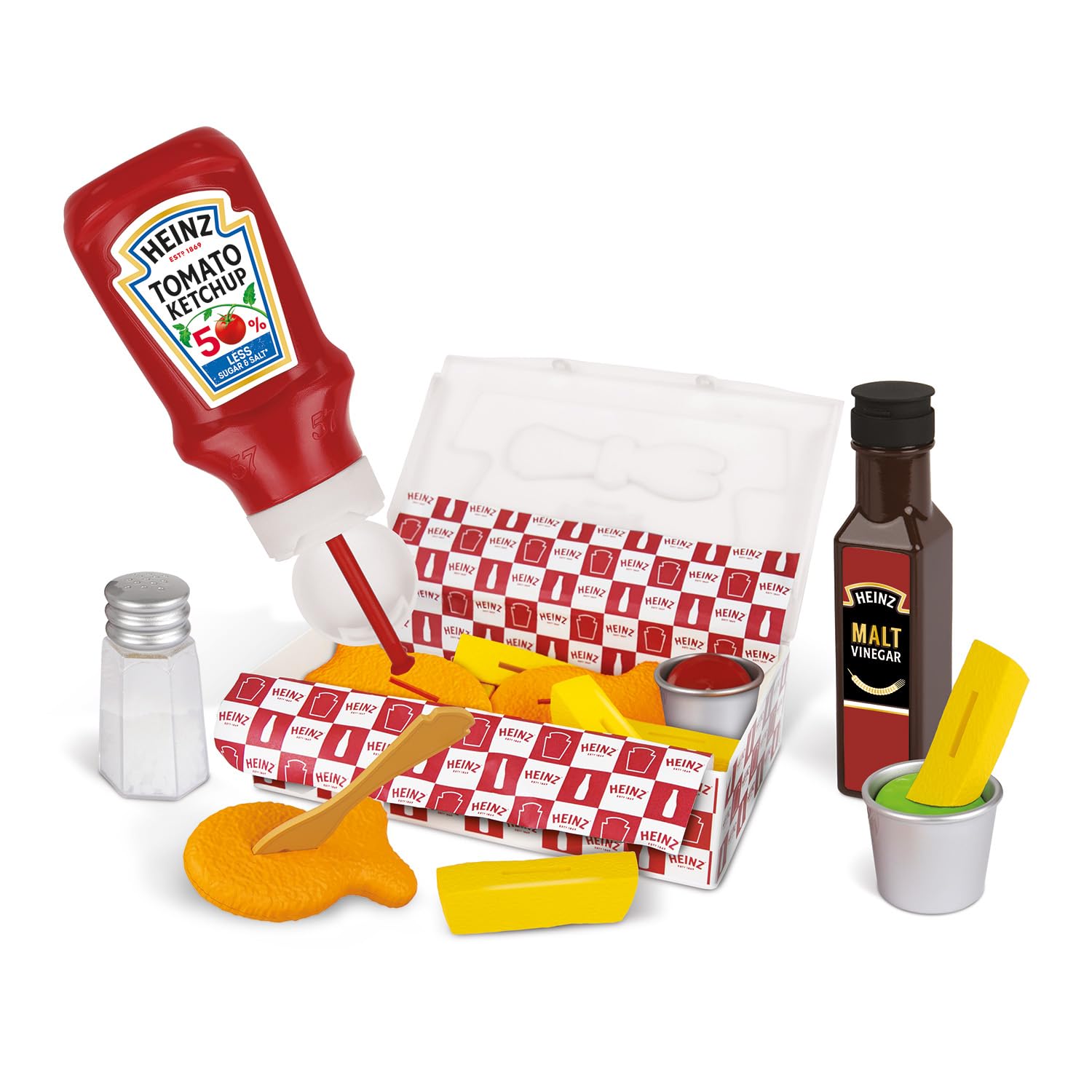 Casdon Heinz Fish & Chips Takeaway Set - Pretend Play Food Set for Ages 3+