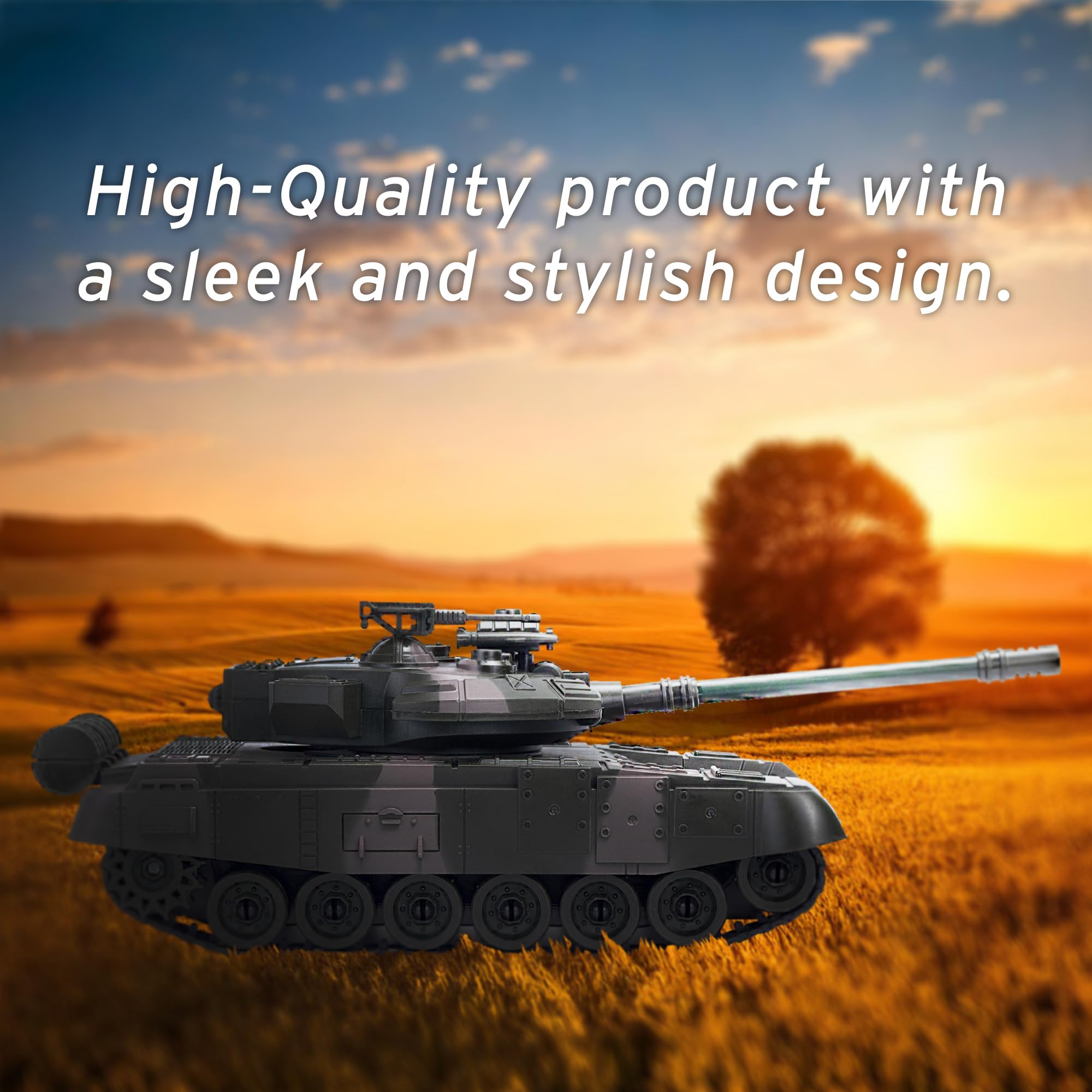CMJ RC Cars 1:20 Scale RC Army Military Tank - 2.4GHz Remote Control with Sound & Light Effects 5